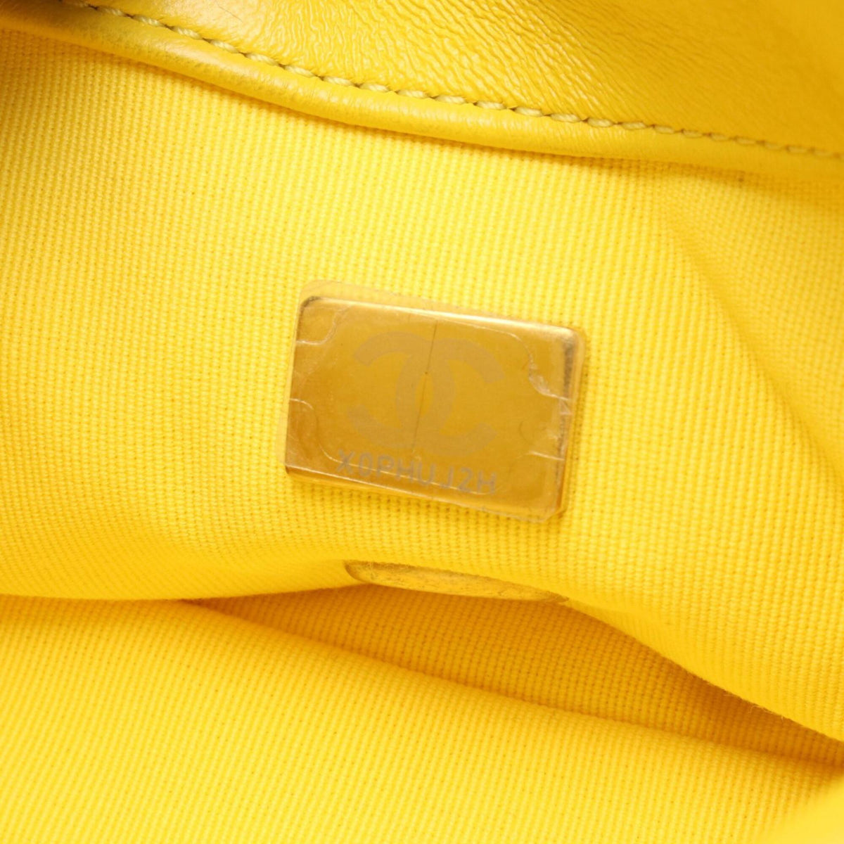 Chanel Yellow Leather Handbag Shoulder Bag (Pre-Owned)