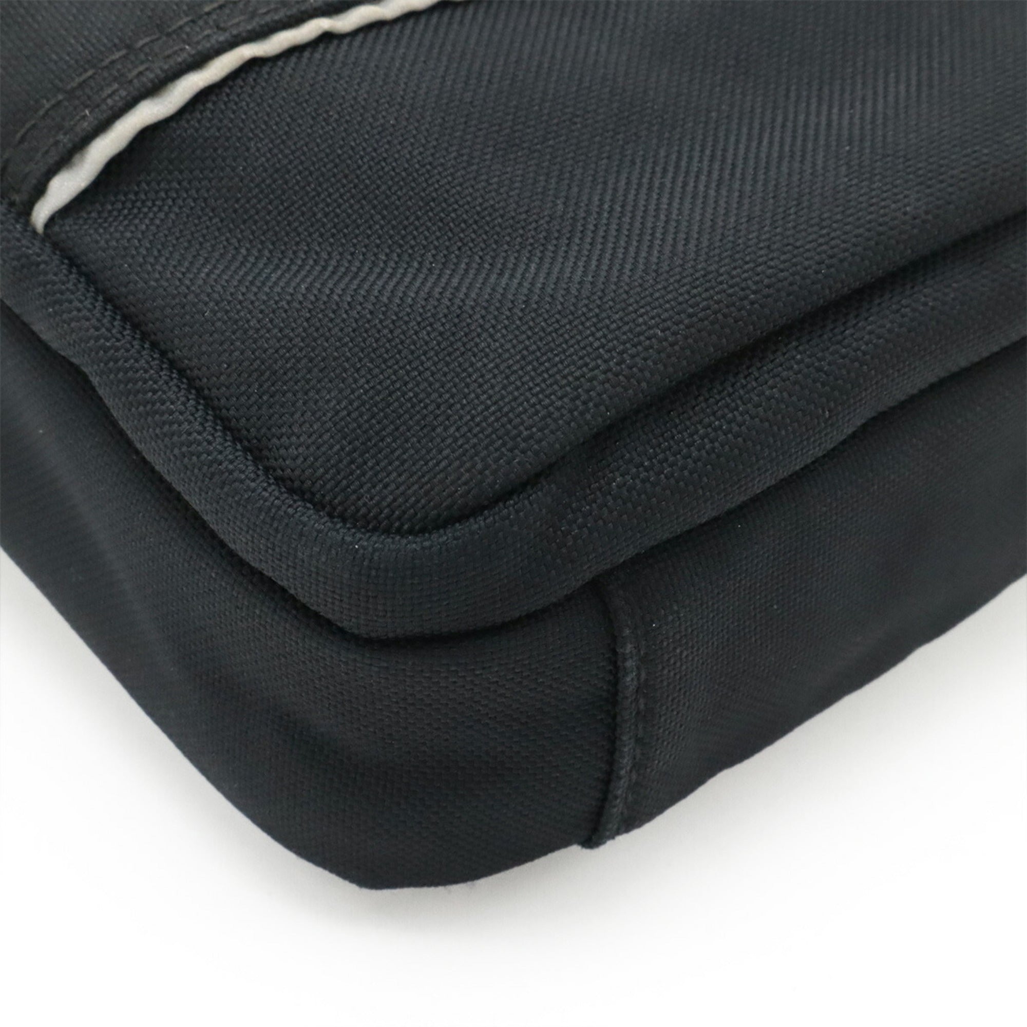 Balenciaga Black White Nylon Canvas Handbag Pochette Shoulder Bag (Pre-Owned)