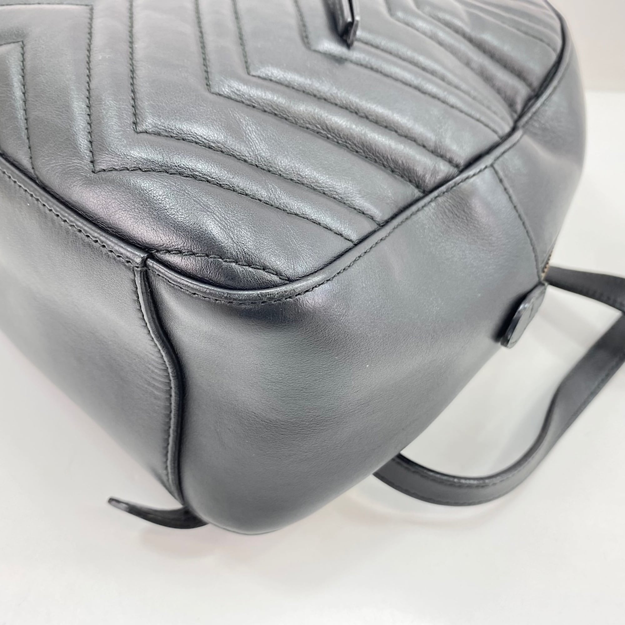 Gucci Gg Marmont Black Backpack (Pre-Owned)