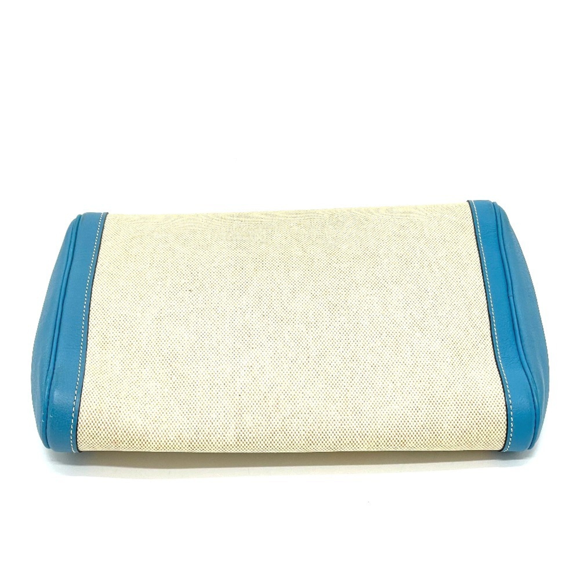 Hermes Equi Blue Paradise Toile H Taurillon Clemence Leather Clutch Bag Pouch (Pre-Owned)