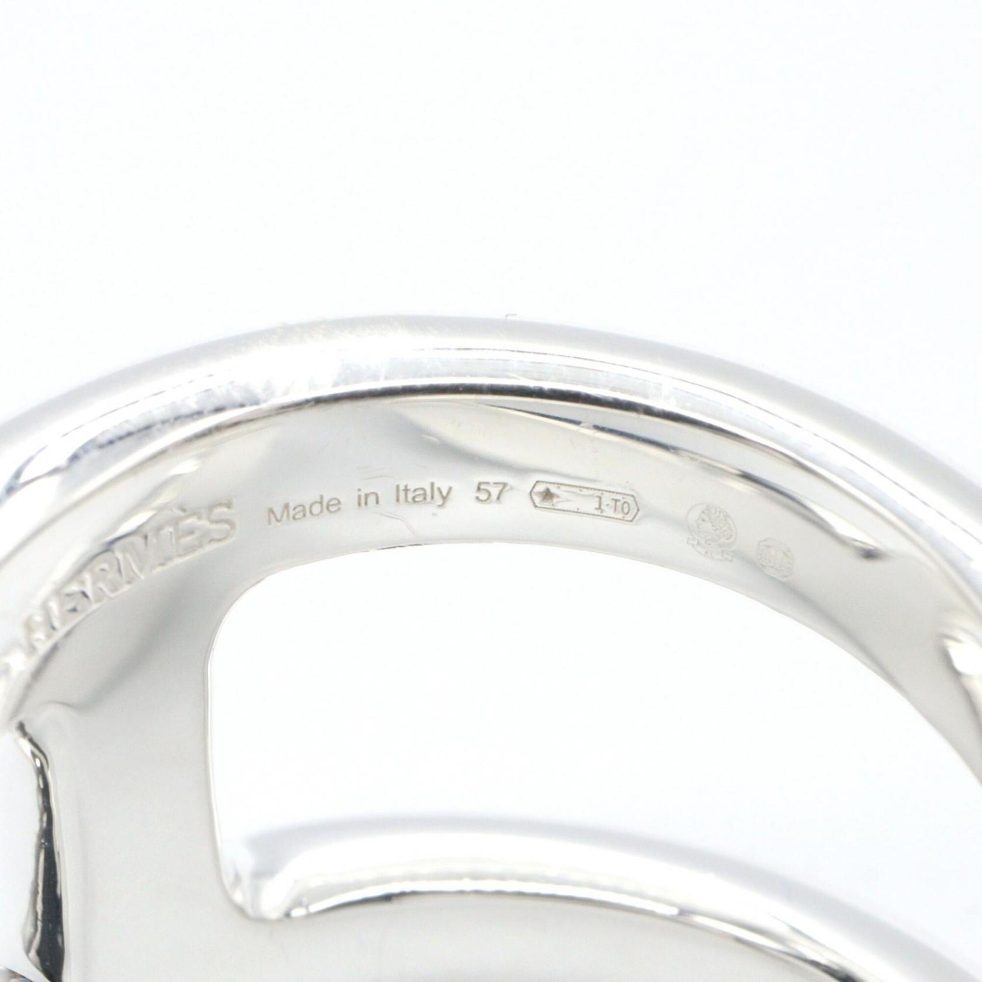 Hermes Silver Silver 925 Band Ring (Pre-Owned)