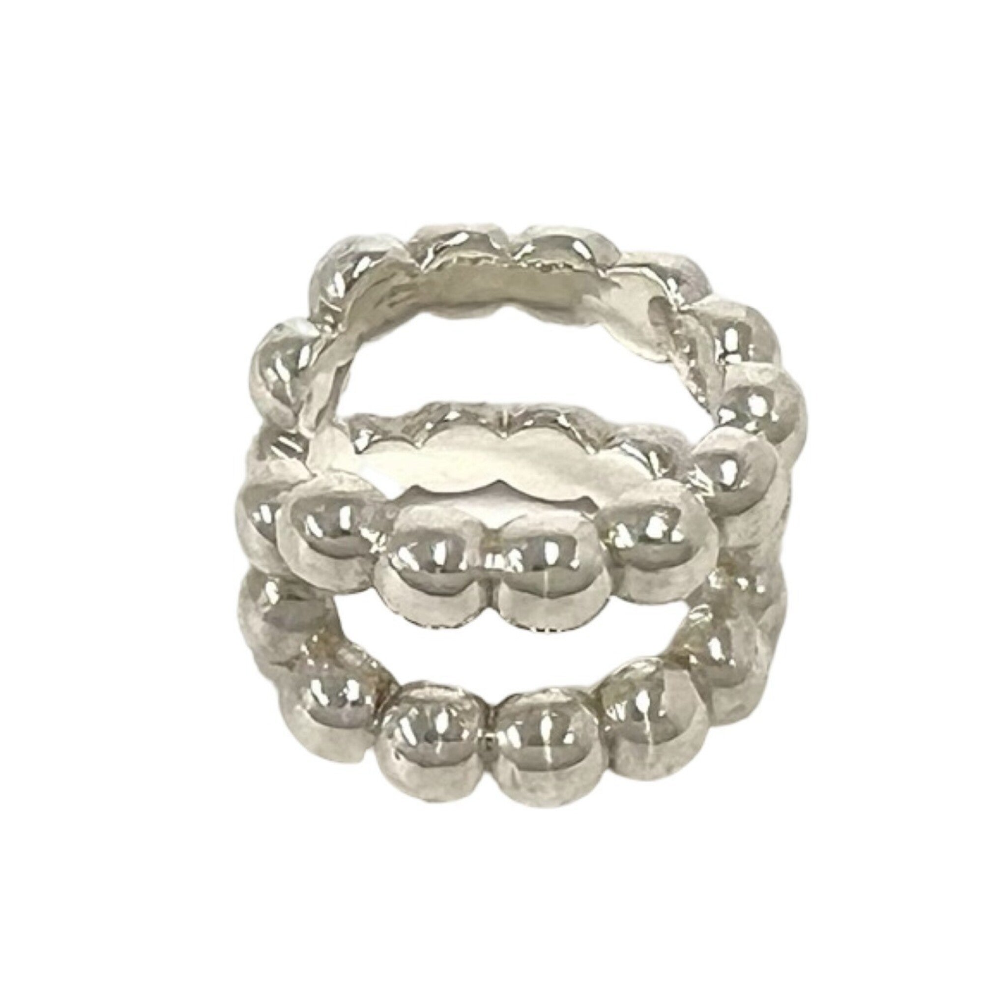 Hermes Silver Silver 925 Band Ring (Pre-Owned)