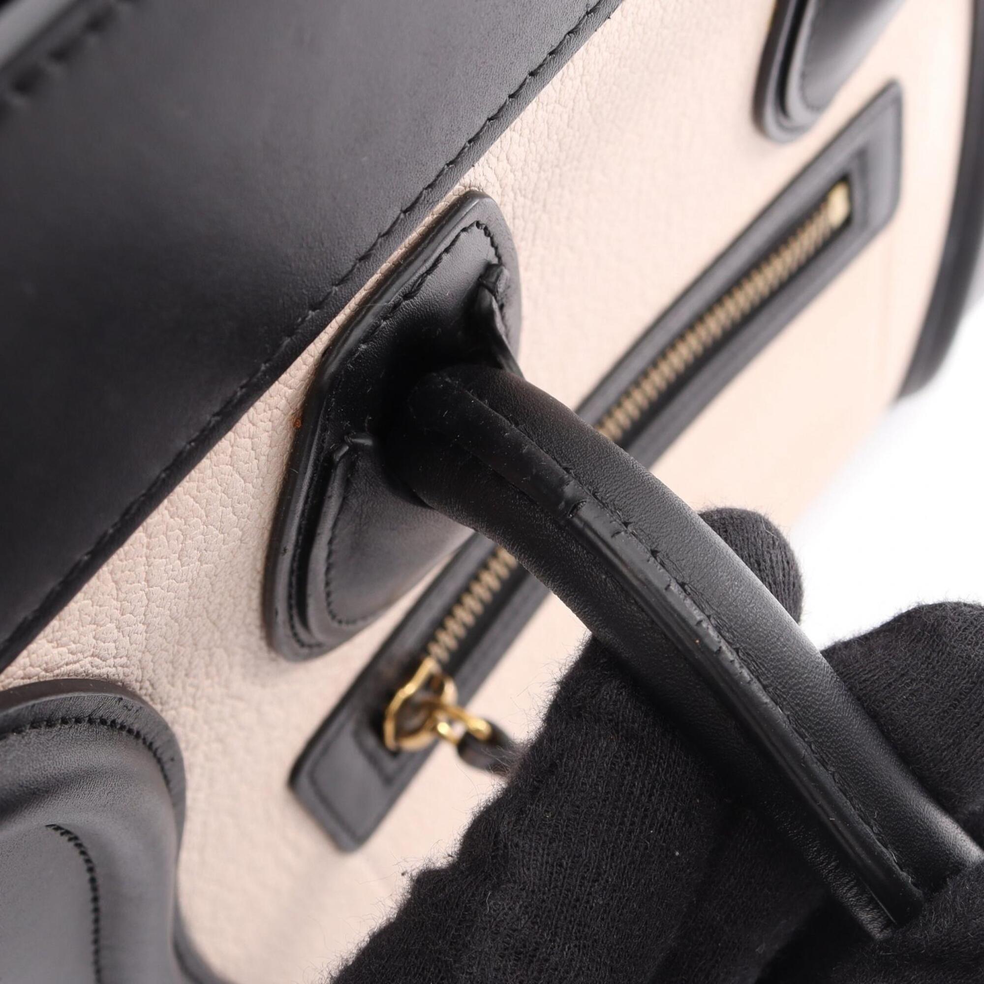 Celine Beige Black Pink Leather Handbag Tote Bag (Pre-Owned)