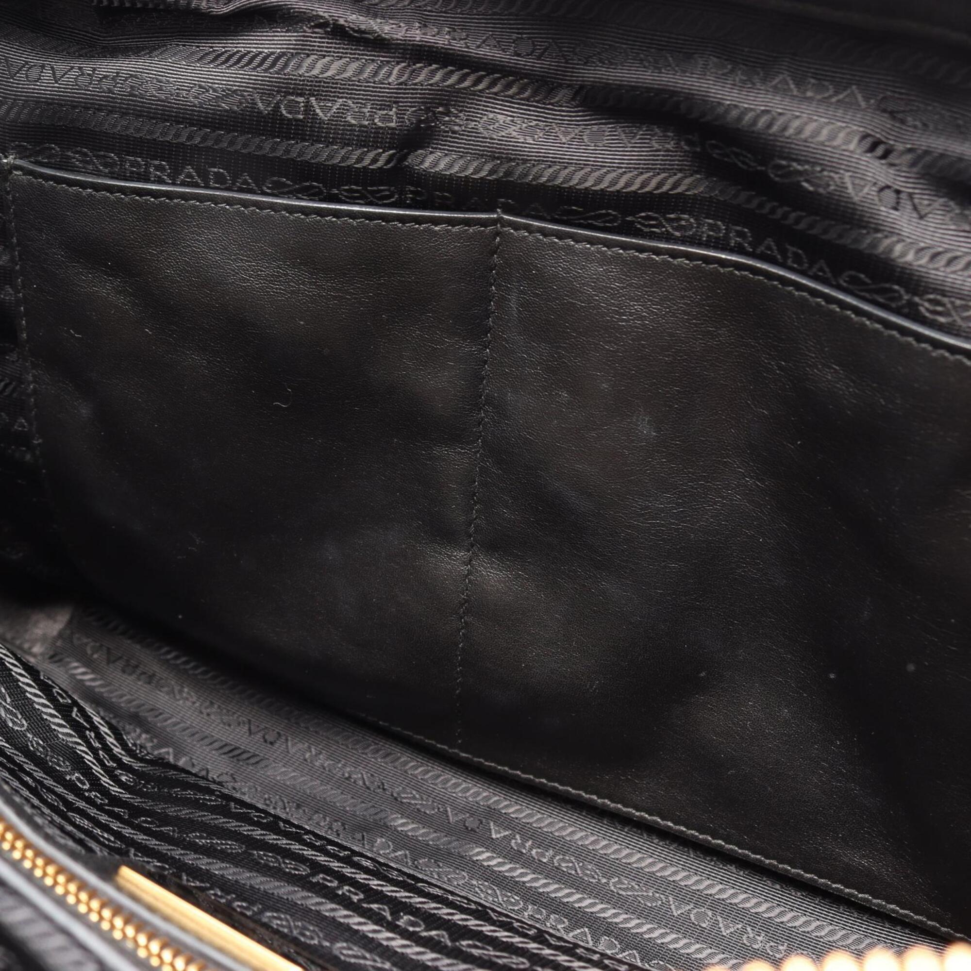 Prada Black Nylon Saffiano Triangle Handbag (Pre-Owned)