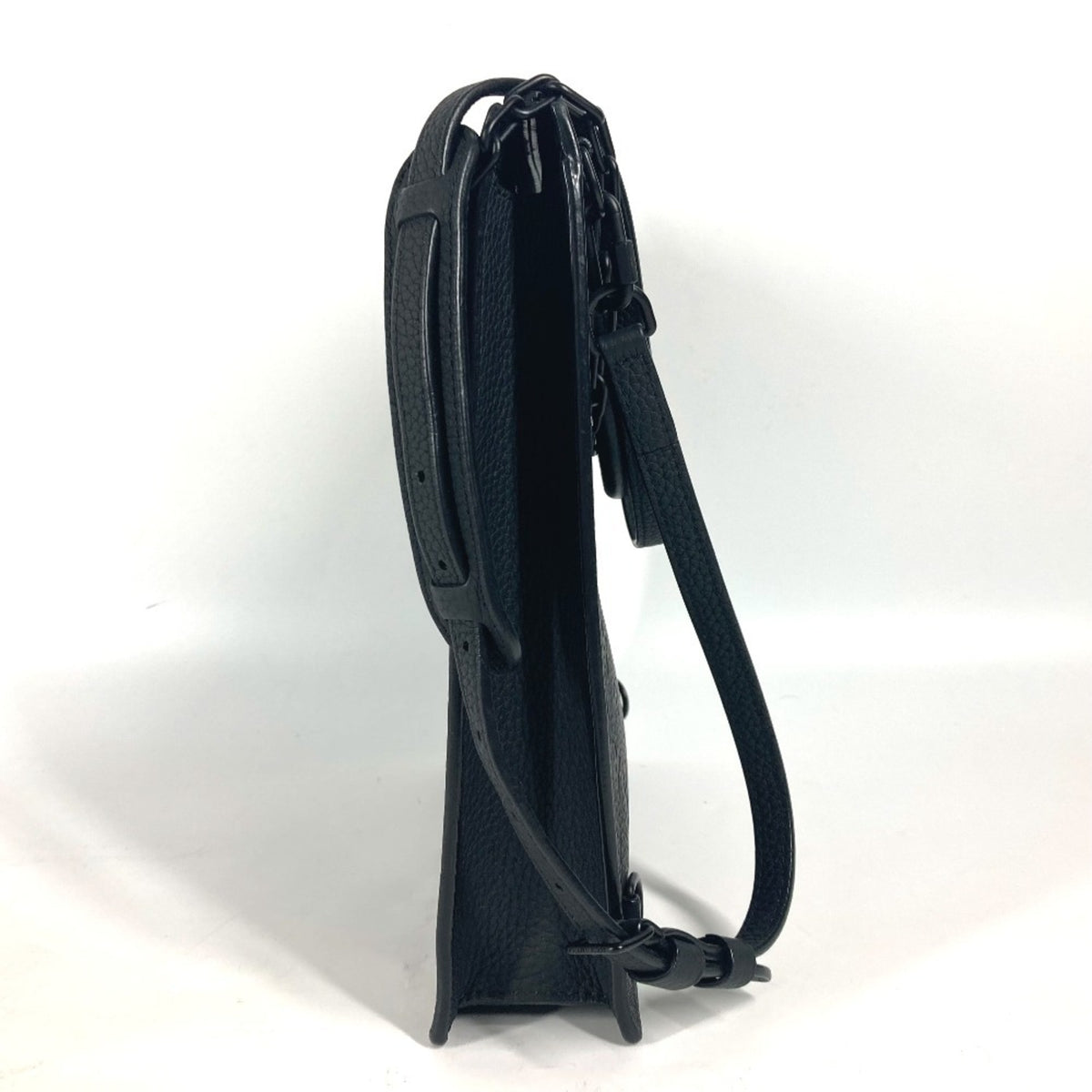 Louis Vuitton Black Leather Shoulder Bag Tote Bag (Pre-Owned)