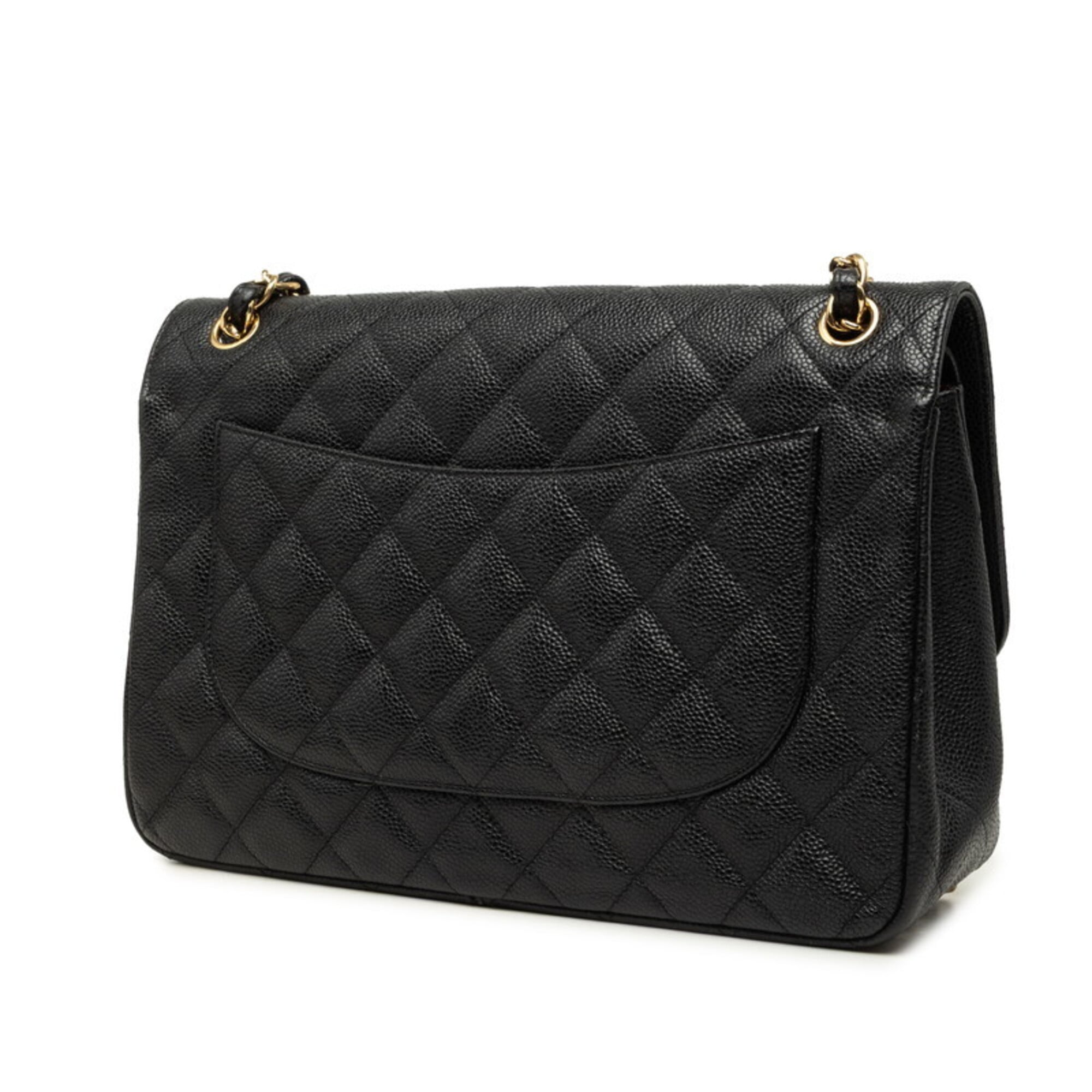 Chanel Black Grained Calfskin Shoulder Bag (Pre-Owned)