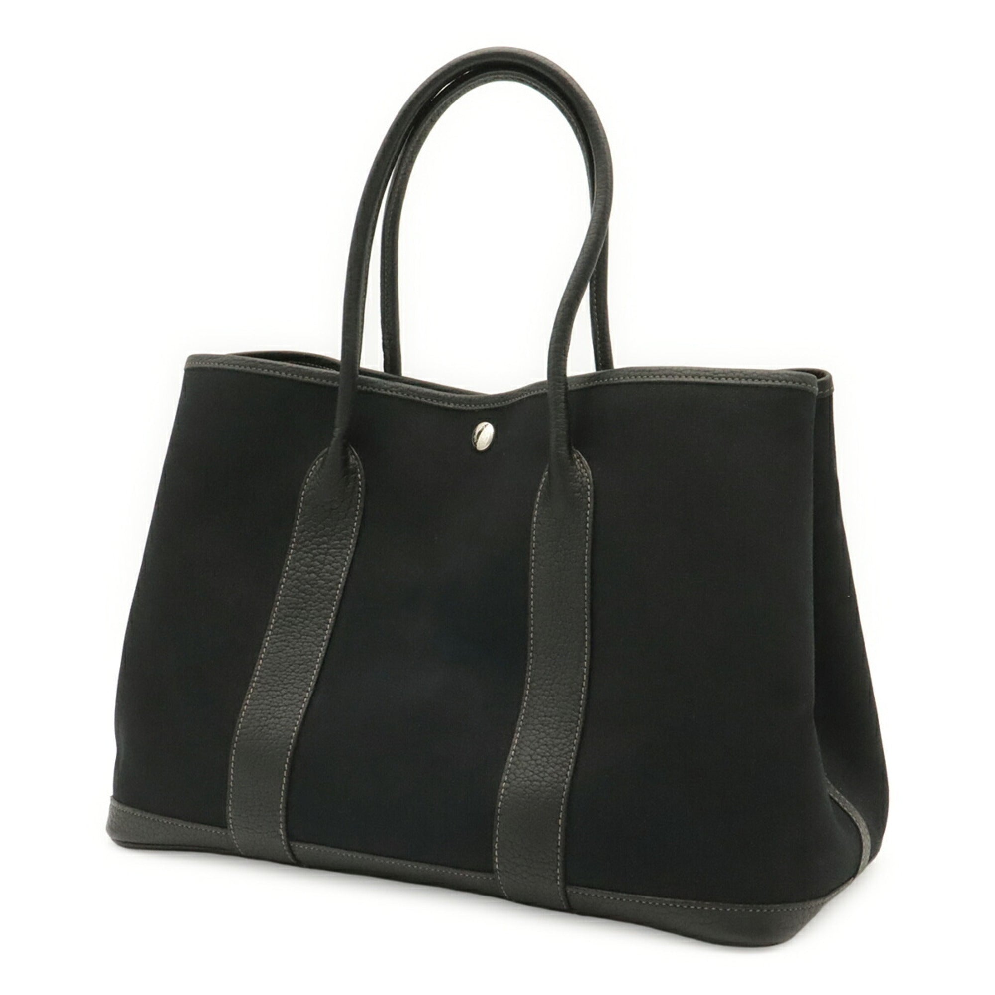 Hermes Black Toile Officier Handbag Shoulder Bag Tote Bag (Pre-Owned)