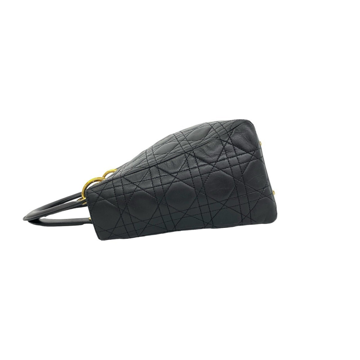 Christian Dior Black Leather Handbag Shoulder Bag (Pre-Owned)