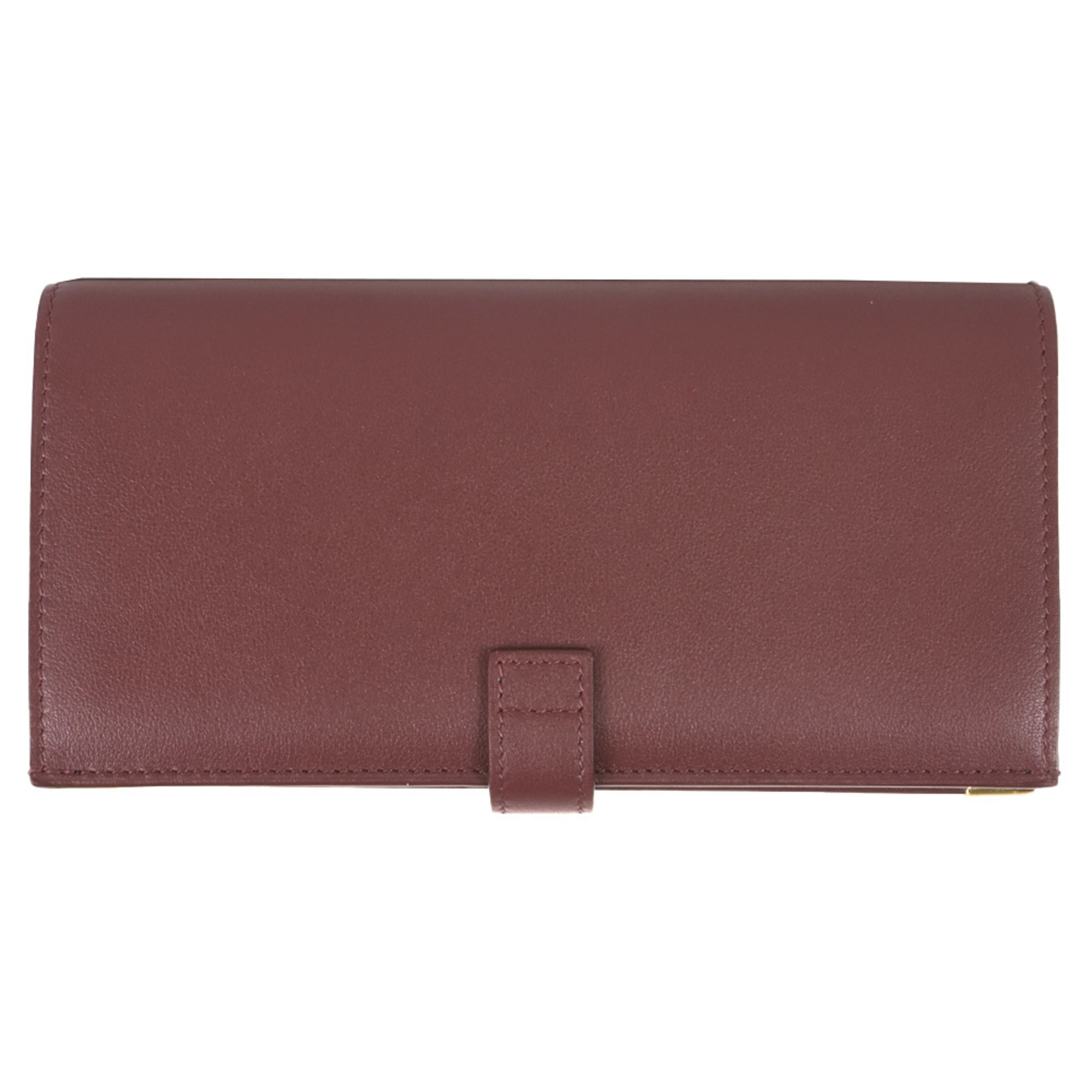 Cartier Red Color Leather Long Wallet (Bi-Fold) (Pre-Owned)
