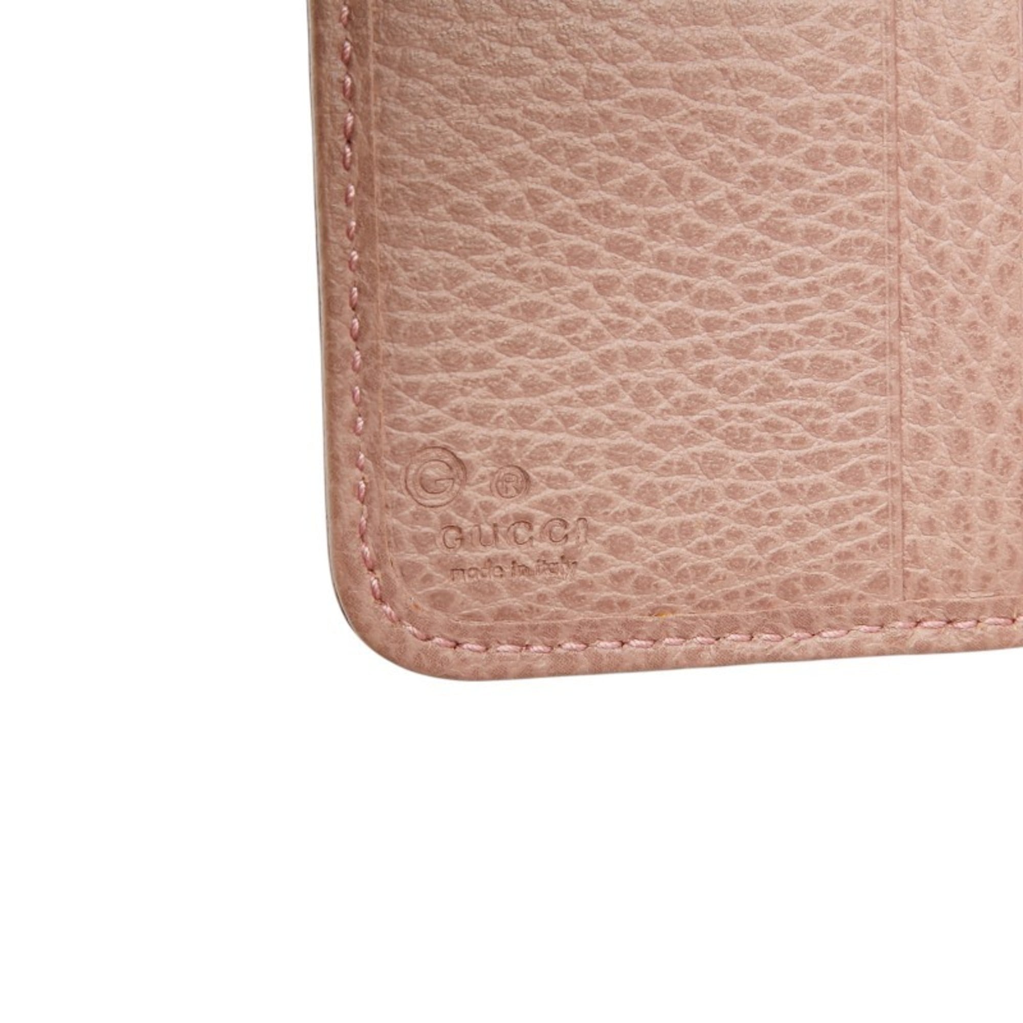 Gucci Beige Pink Canvas Leather Wallet (Bi-Fold) (Pre-Owned)