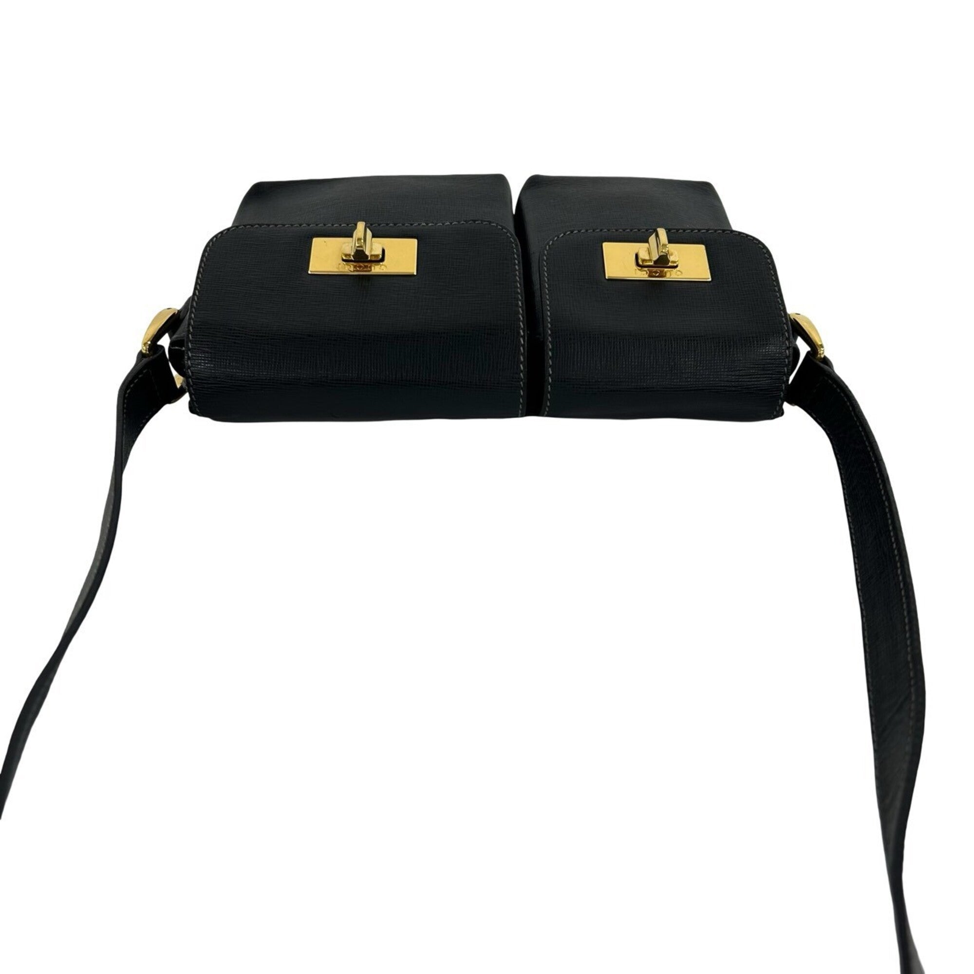 Gucci Black Leather Pochette Shoulder Bag (Pre-Owned)