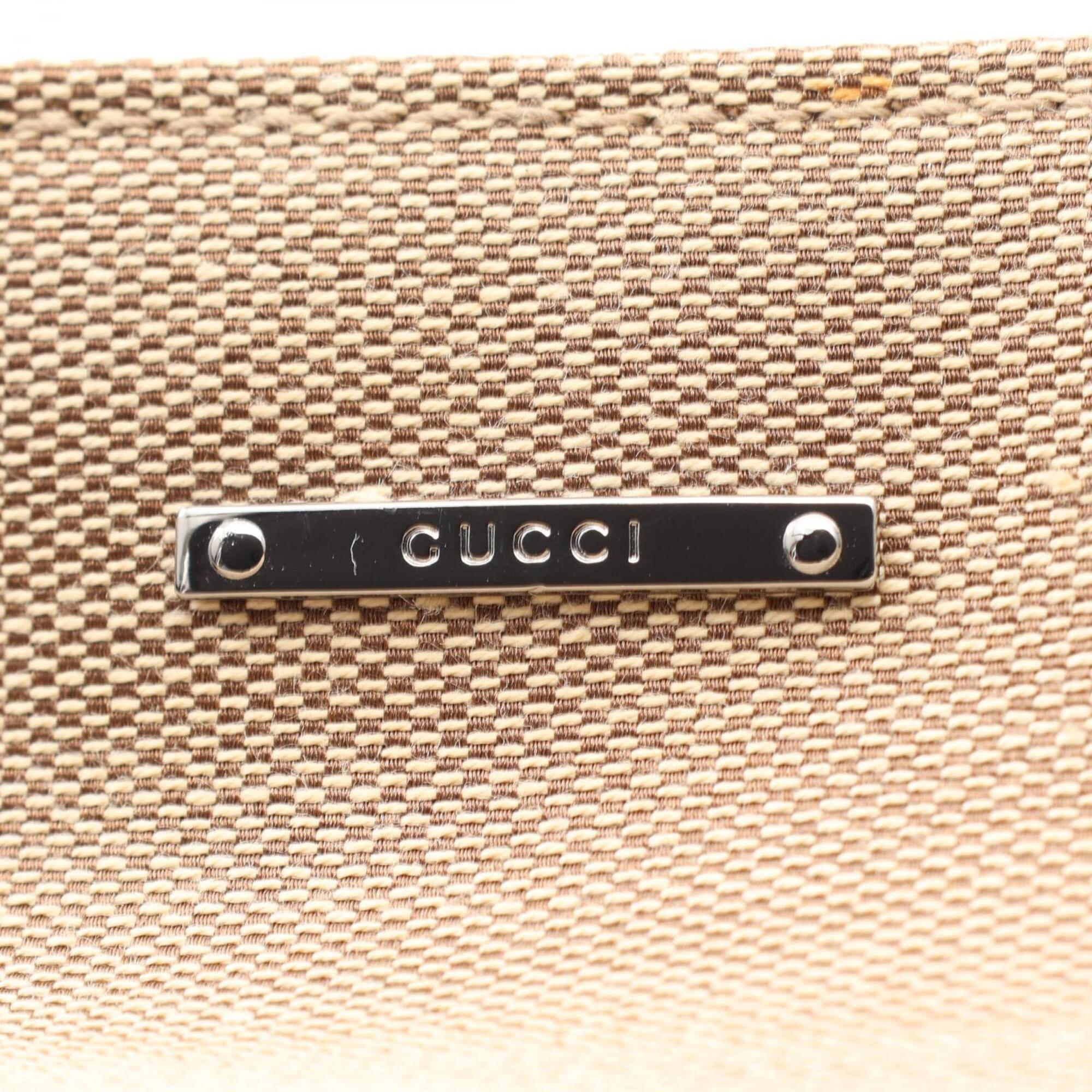 Gucci Beige Multi-Color Canvas Leather Handbag (Pre-Owned)