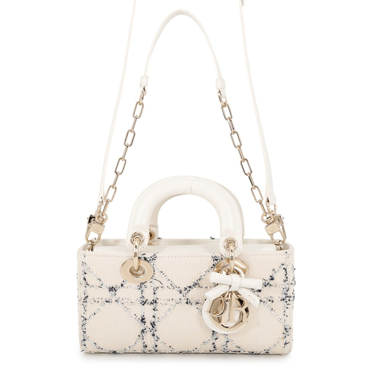Christian Dior Blue White Leather Handbag (Pre-Owned)