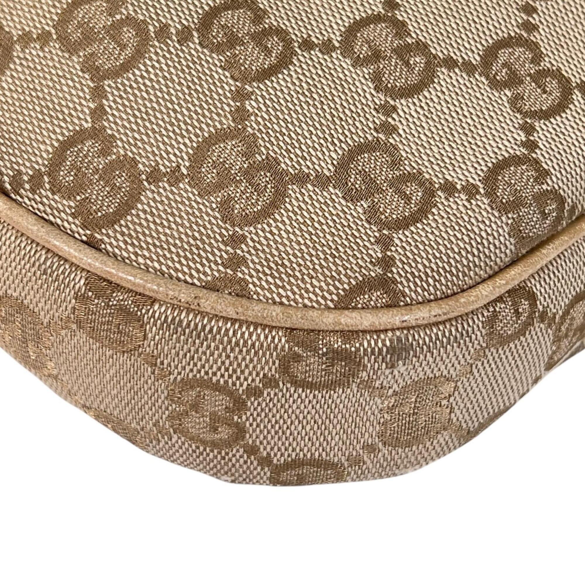 Gucci Beige Gg Canvas Shoulder Bag (Pre-Owned)