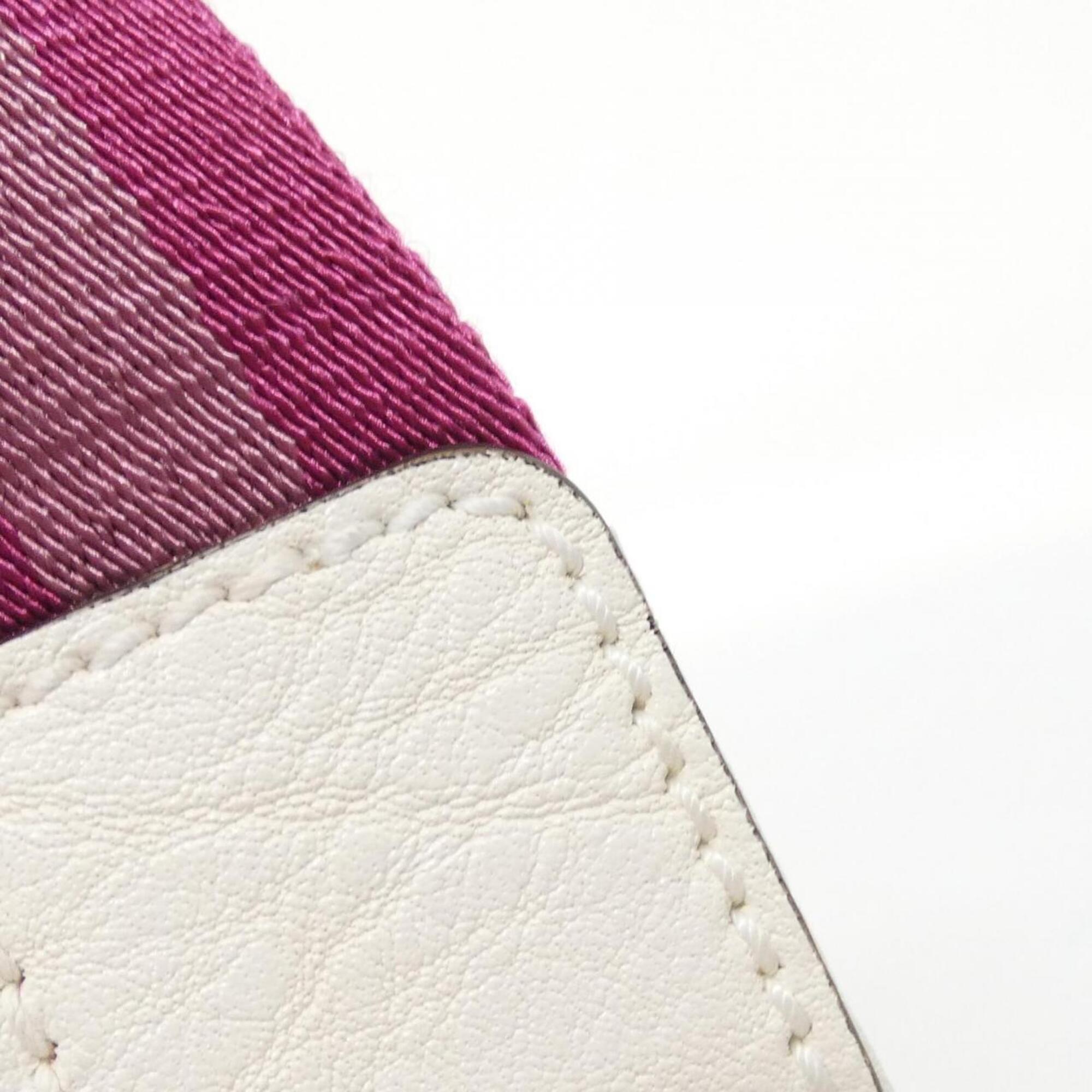 Gucci Pink White Nylon Handbag (Pre-Owned)