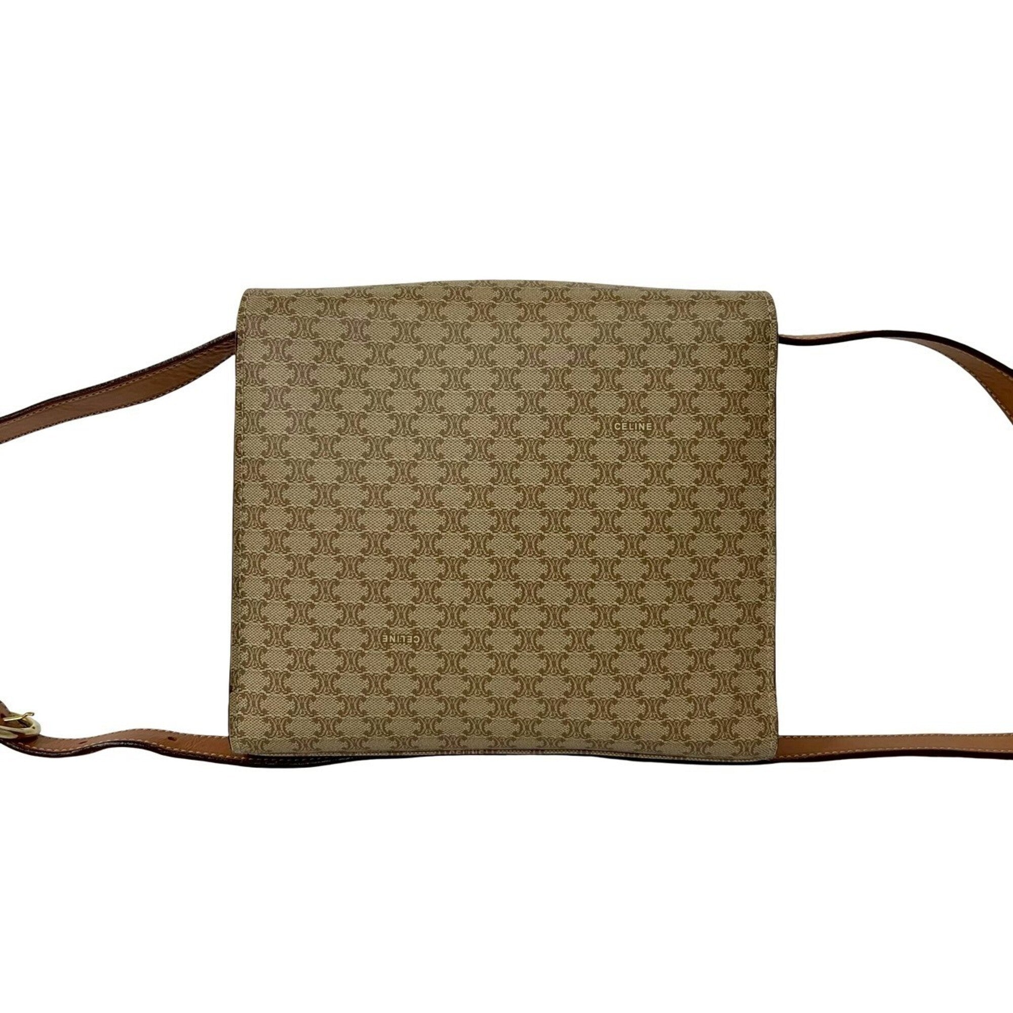 Celine Brown Leather Pvc Pochette Shoulder Bag (Pre-Owned)