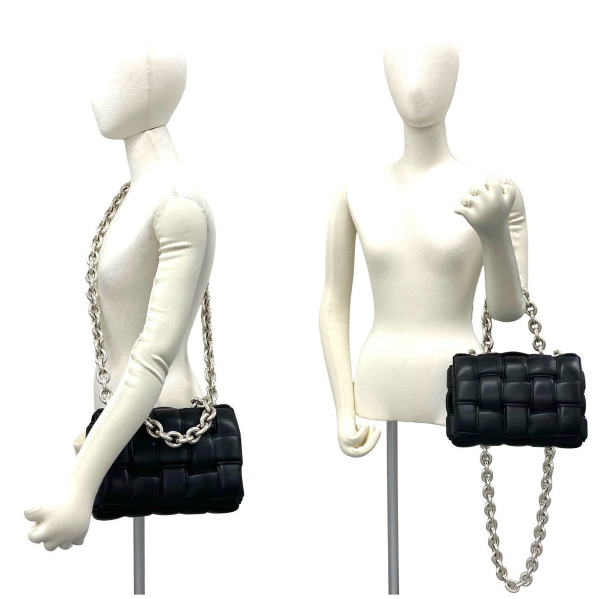 Bottega Veneta Black Leather Pochette Shoulder Bag (Pre-Owned)
