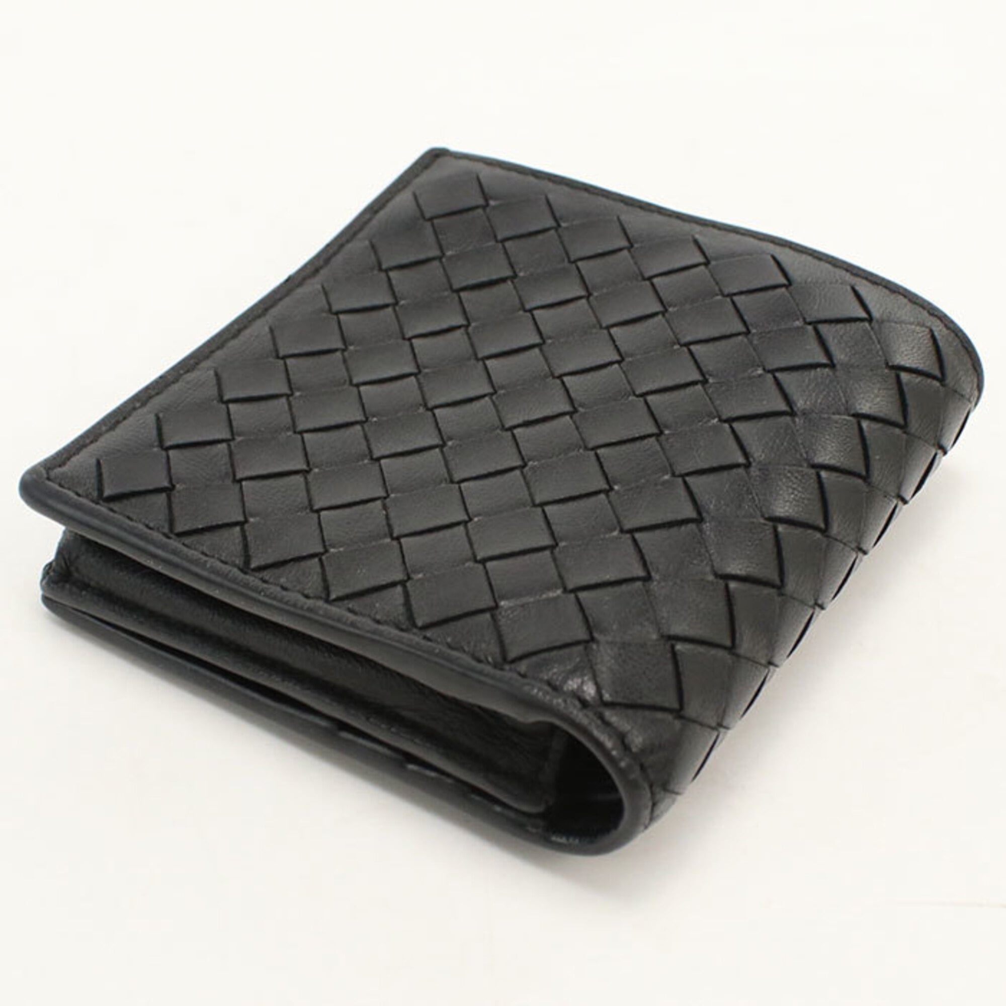 Bottega Veneta Black Leather Wallet (Bi-Fold) (Pre-Owned)