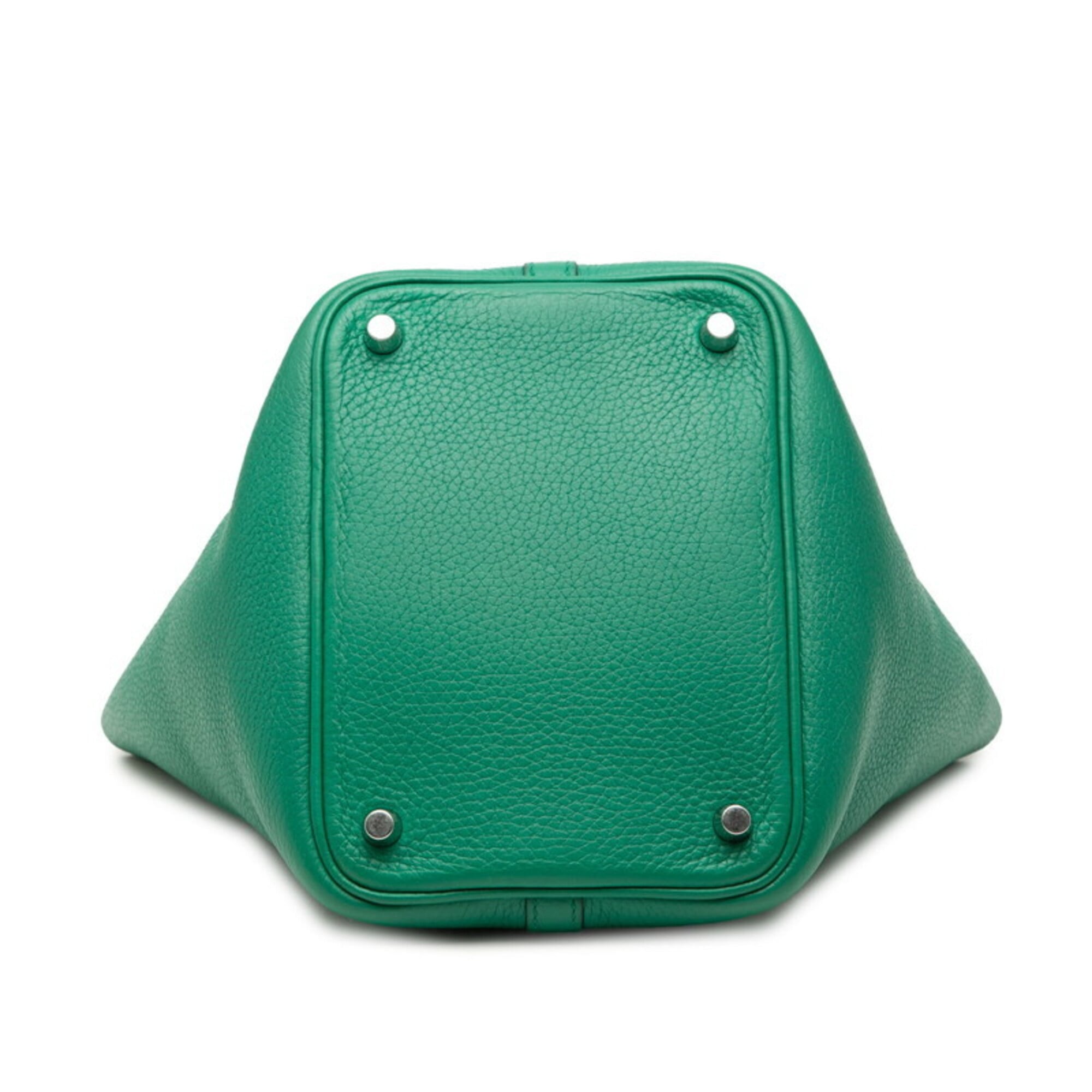 Hermes Green Taurillon Clemence Leather Handbag (Pre-Owned)