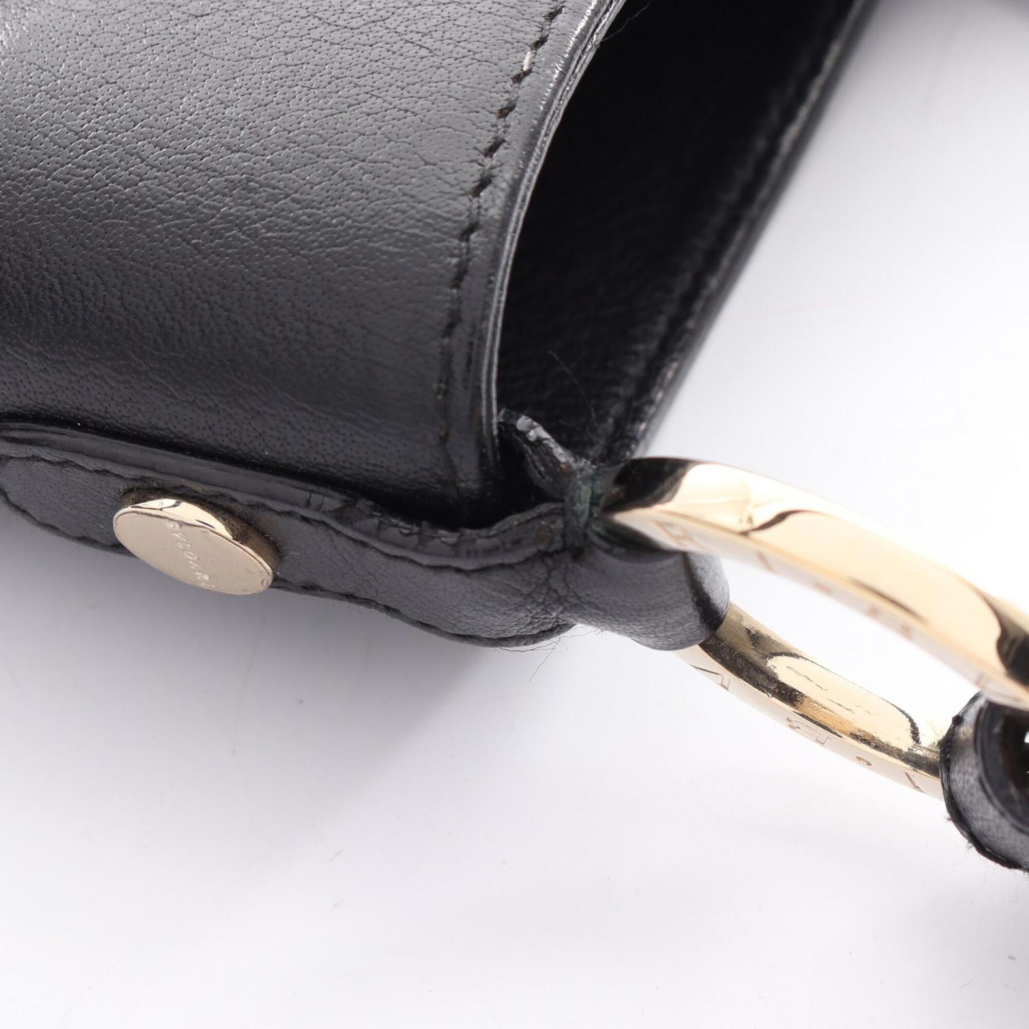 Bvlgari Black Leather Handbag Shoulder Bag (Pre-Owned)