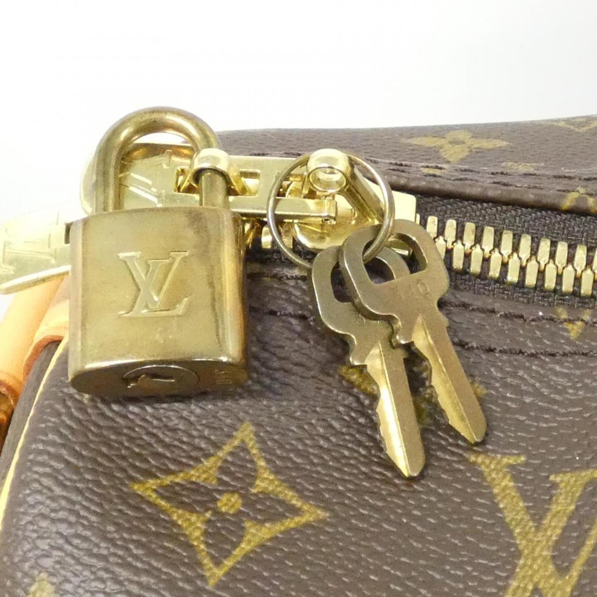 Louis Vuitton Monogram Marron Coated Canvas Boston Bag (Pre-Owned)