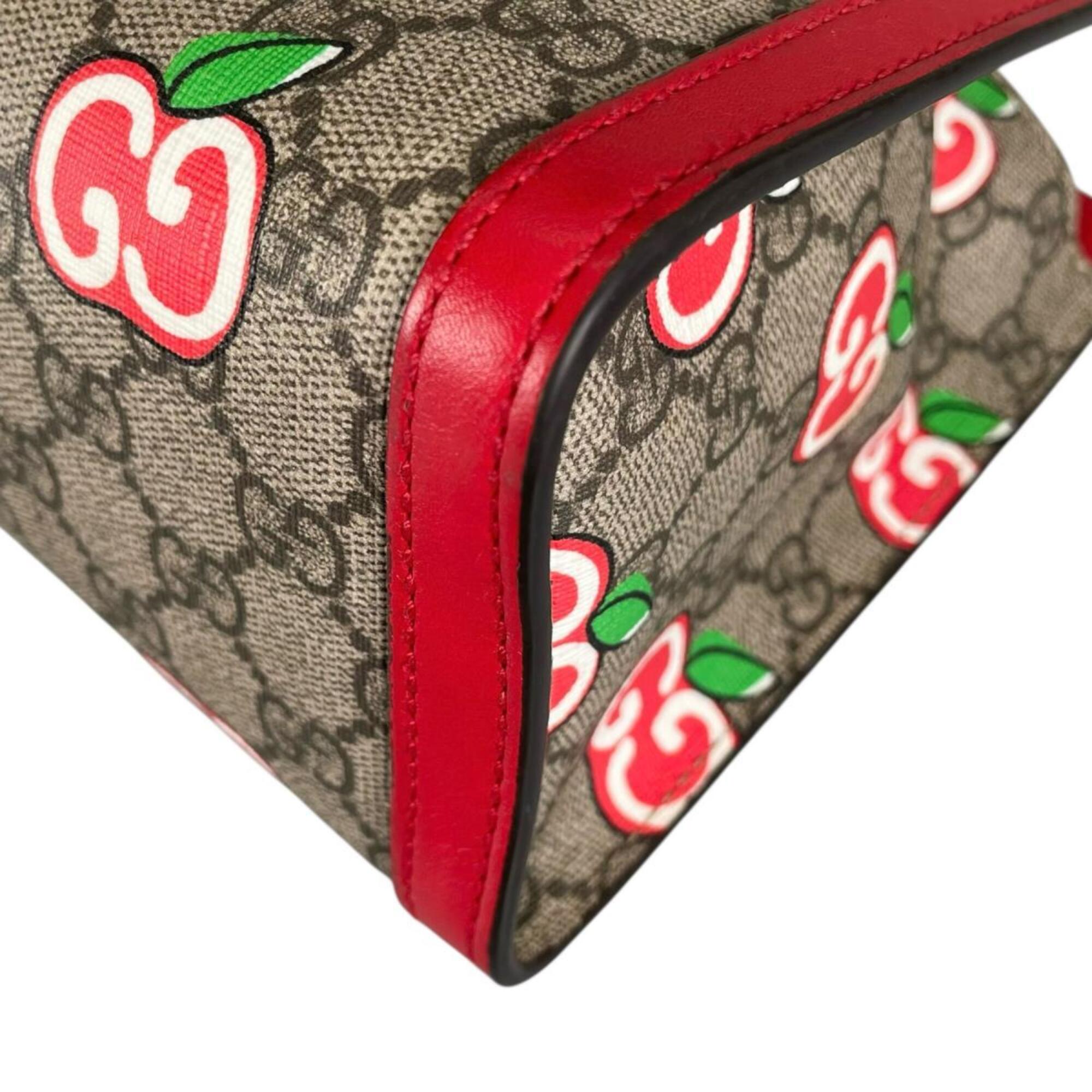 Gucci Padlock Beige Multi-Color Red Color Gg Canvas Shoulder Bag (Pre-Owned)