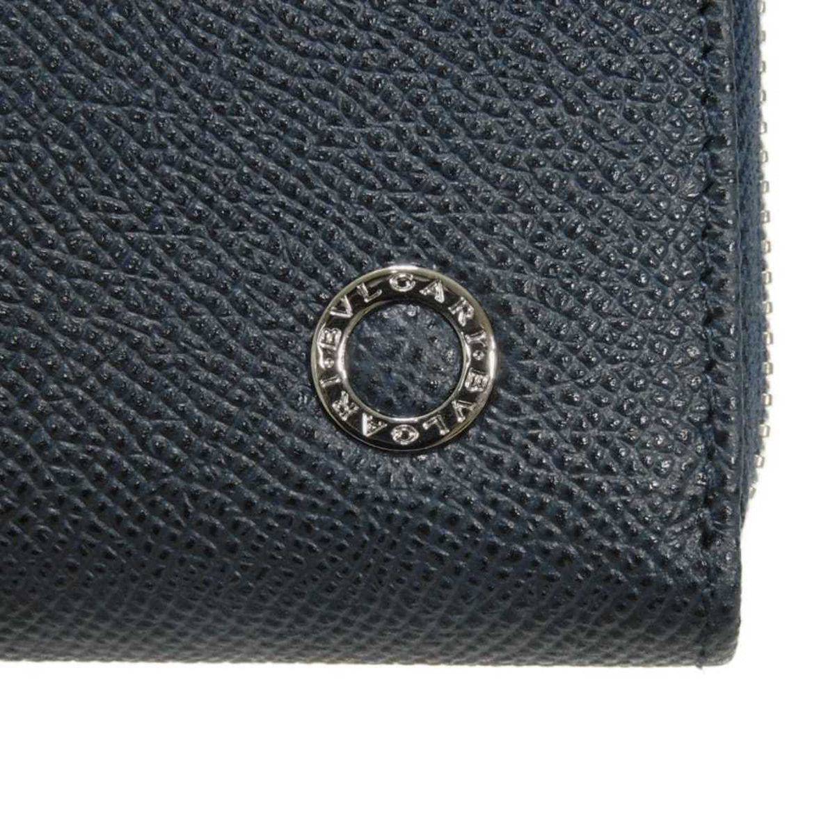 Bvlgari Blue Leather Long Wallet (Bi-Fold) (Pre-Owned)