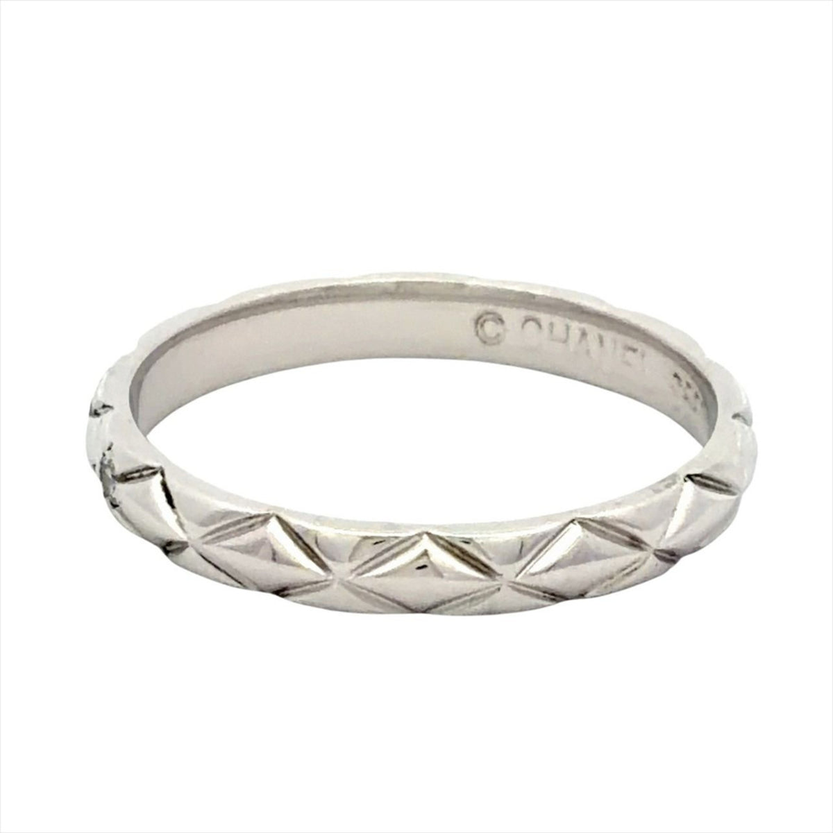 Chanel Platinum Platinum 950 Band Ring (Pre-Owned)