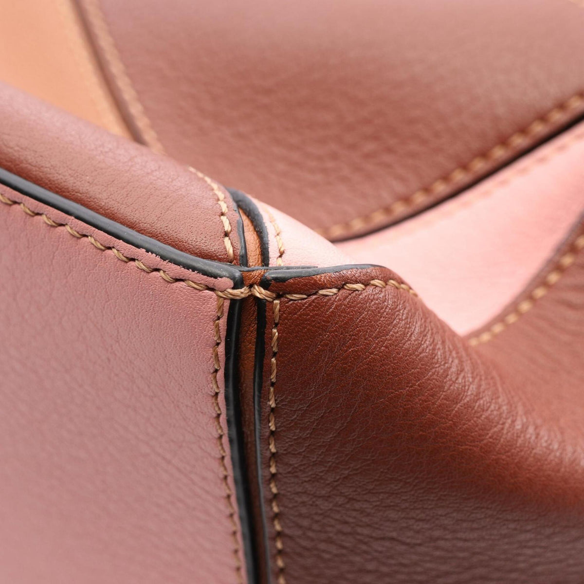 Loewe Brown Pink Leather Handbag (Pre-Owned)