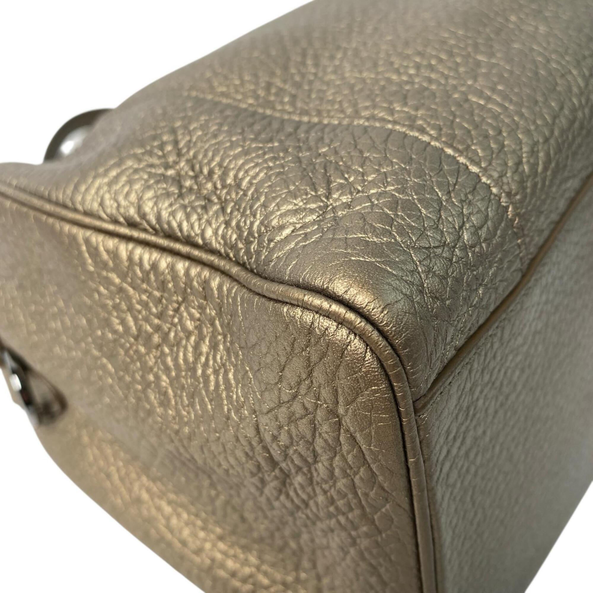 Loewe Gold Leather Boston Bag Handbag (Pre-Owned)
