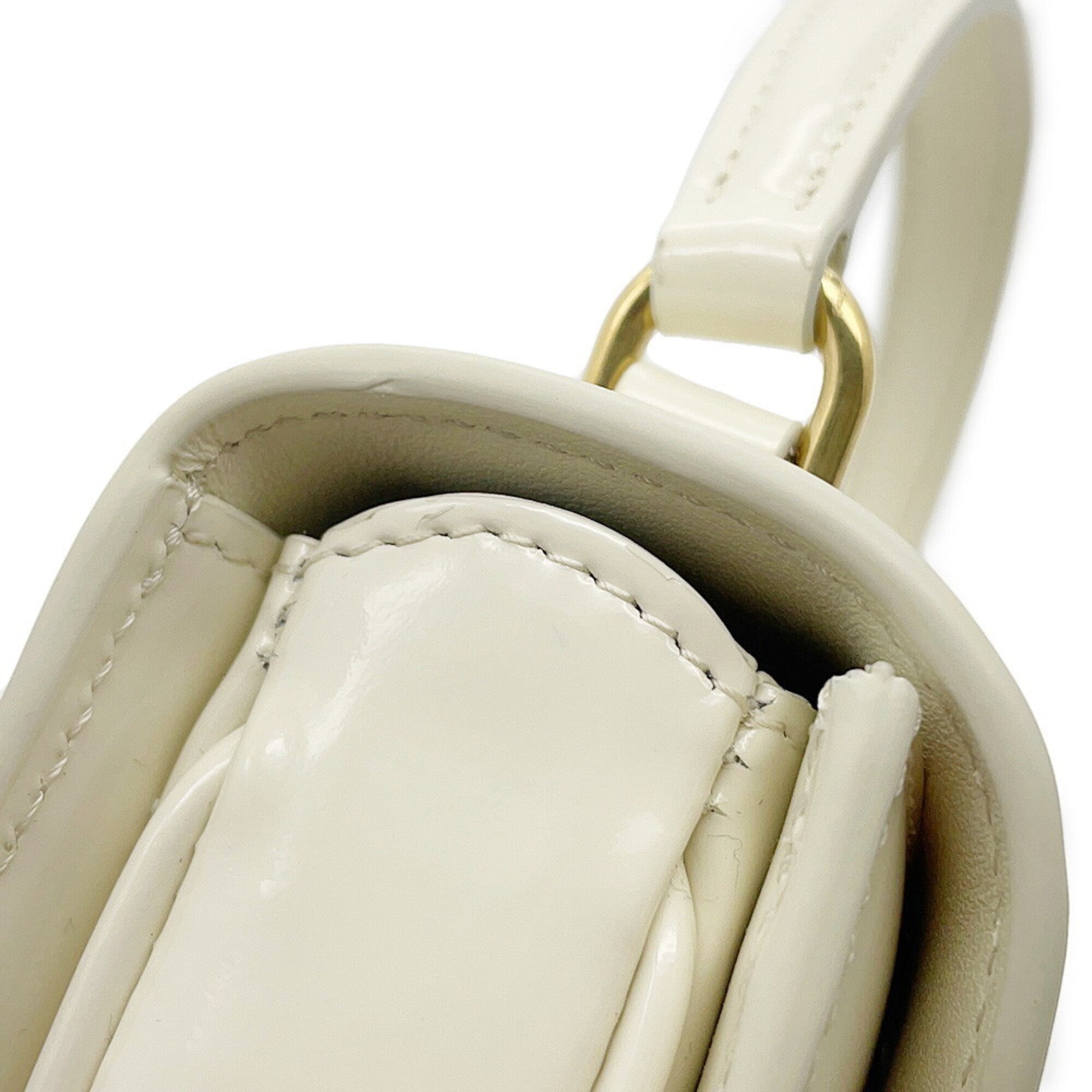 Celine White Patent Leather Handbag Shoulder Bag (Pre-Owned)