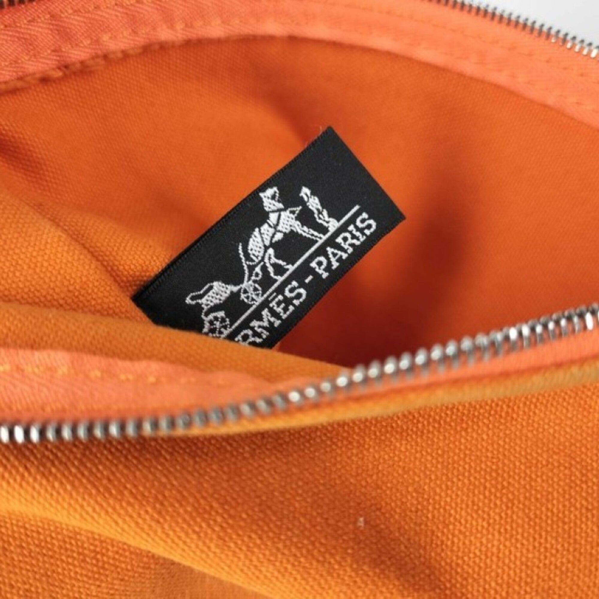 Hermes Orange Canvas Pouch (Pre-Owned)