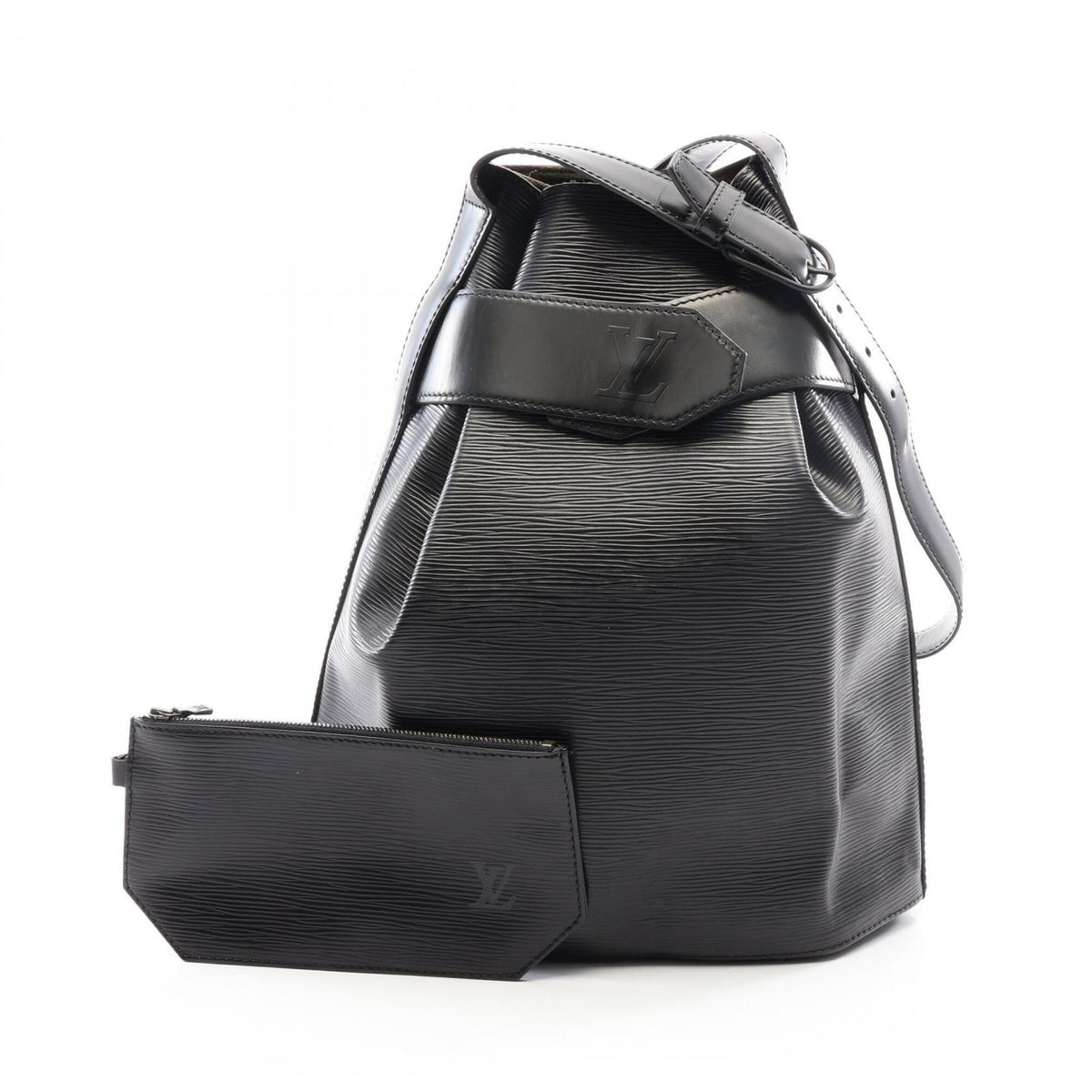 Louis Vuitton Black Noir Epi Leather Handbag Pouch Shoulder Bag (Pre-Owned)