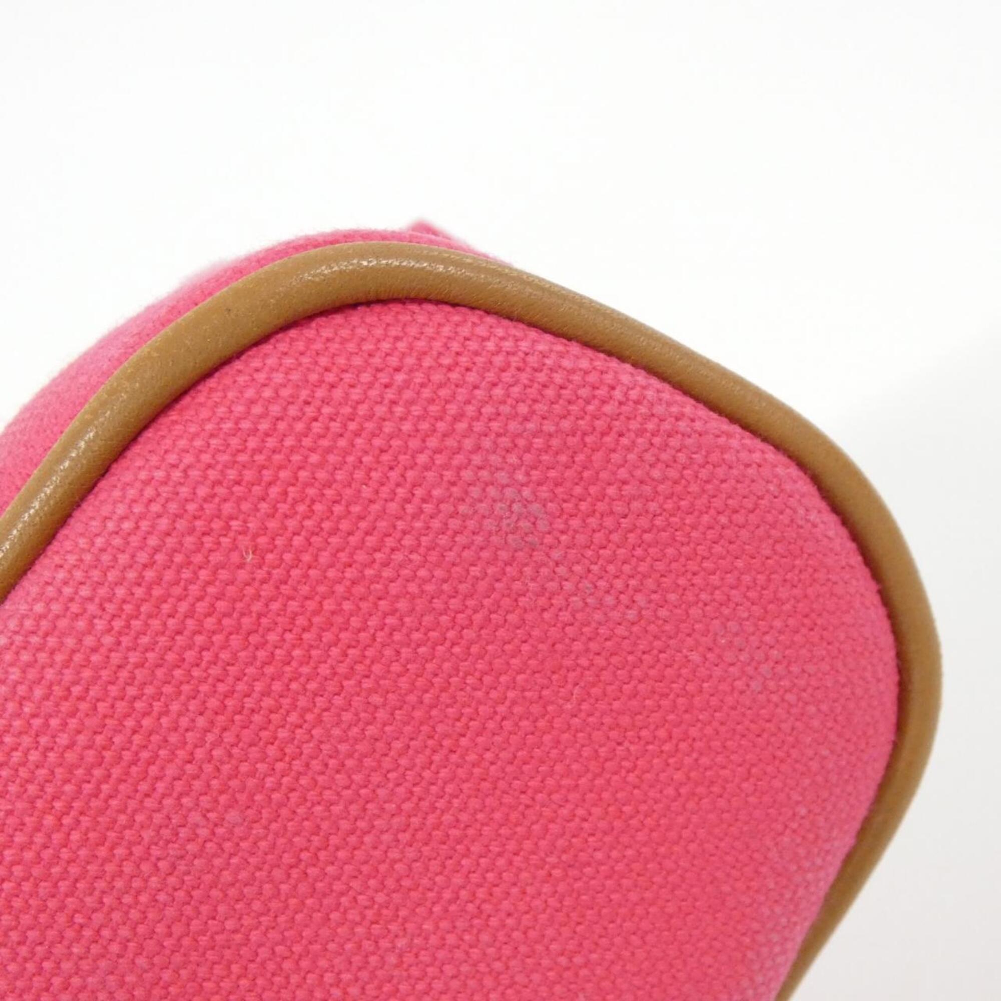 Hermes Pink Canvas Handbag Pouch (Pre-Owned)