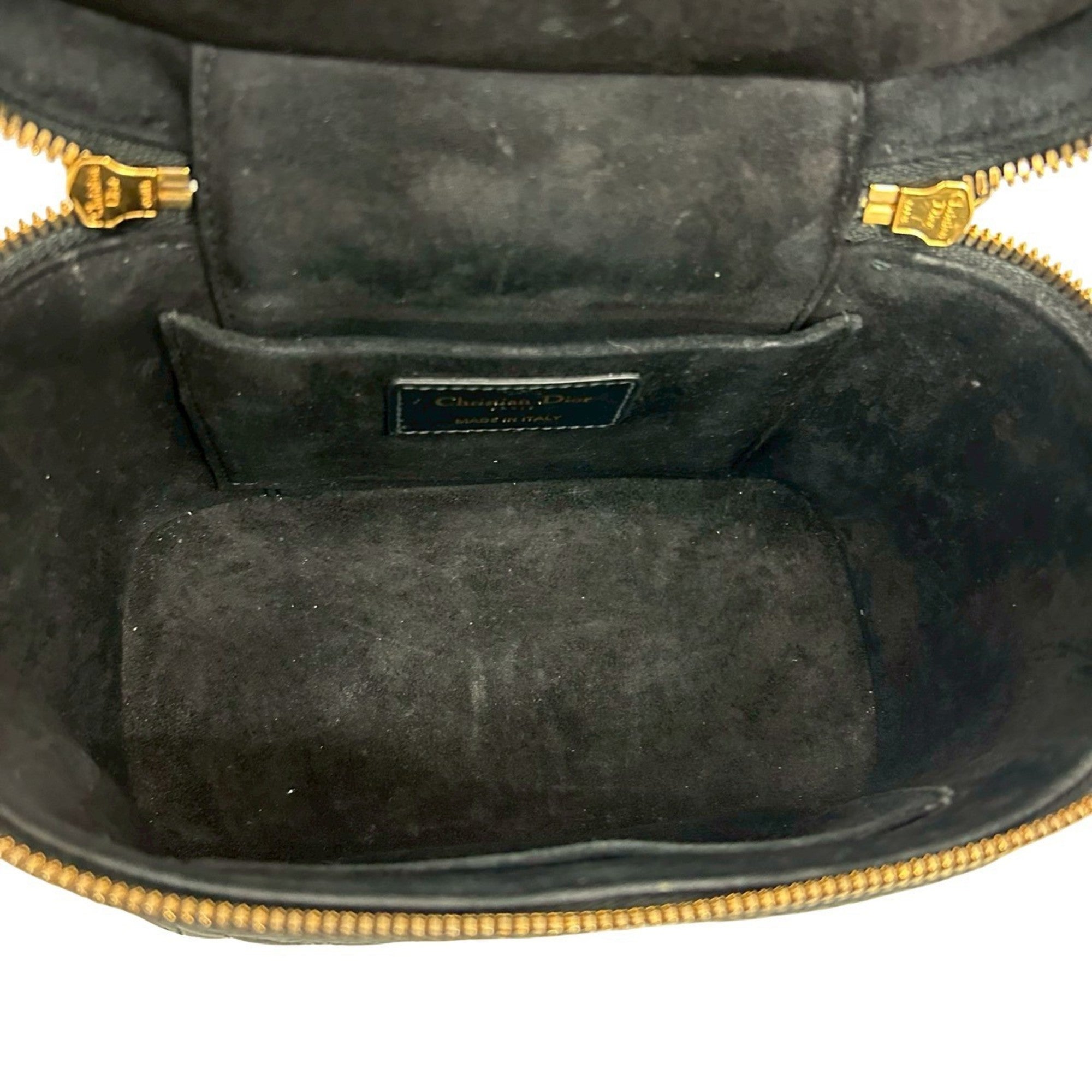 Christian Dior Black Leather Handbag Shoulder Bag Vanity Bag (Pre-Owned)
