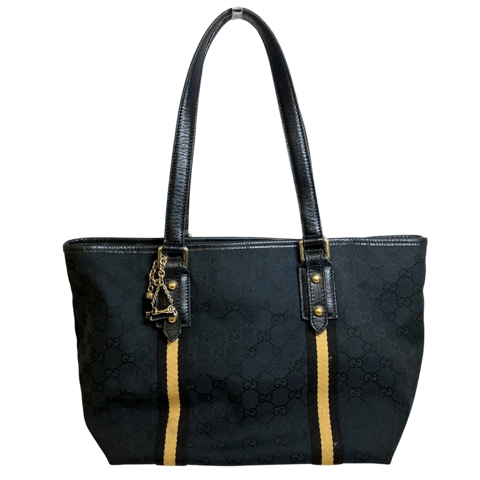 Gucci Gg Canvas Gg Canvas Leather Tote Bag (Pre-Owned)