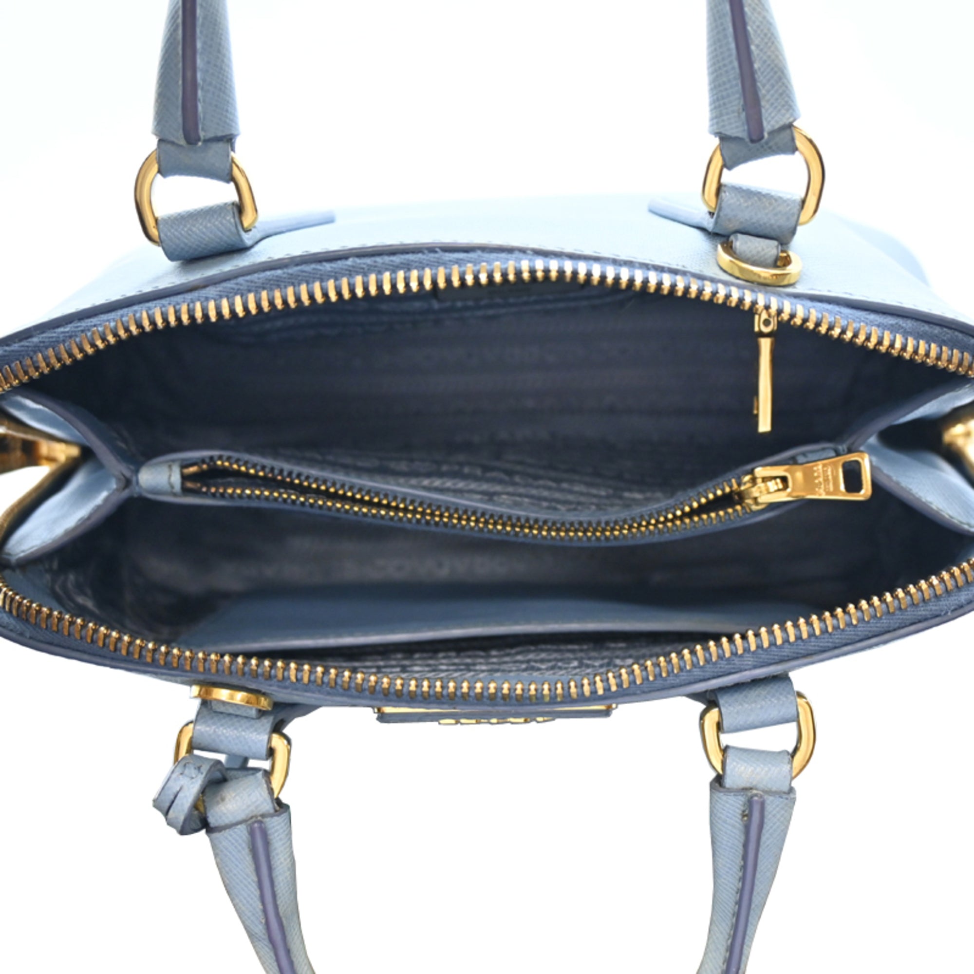Prada Light Blue Leather Handbag (Pre-Owned)