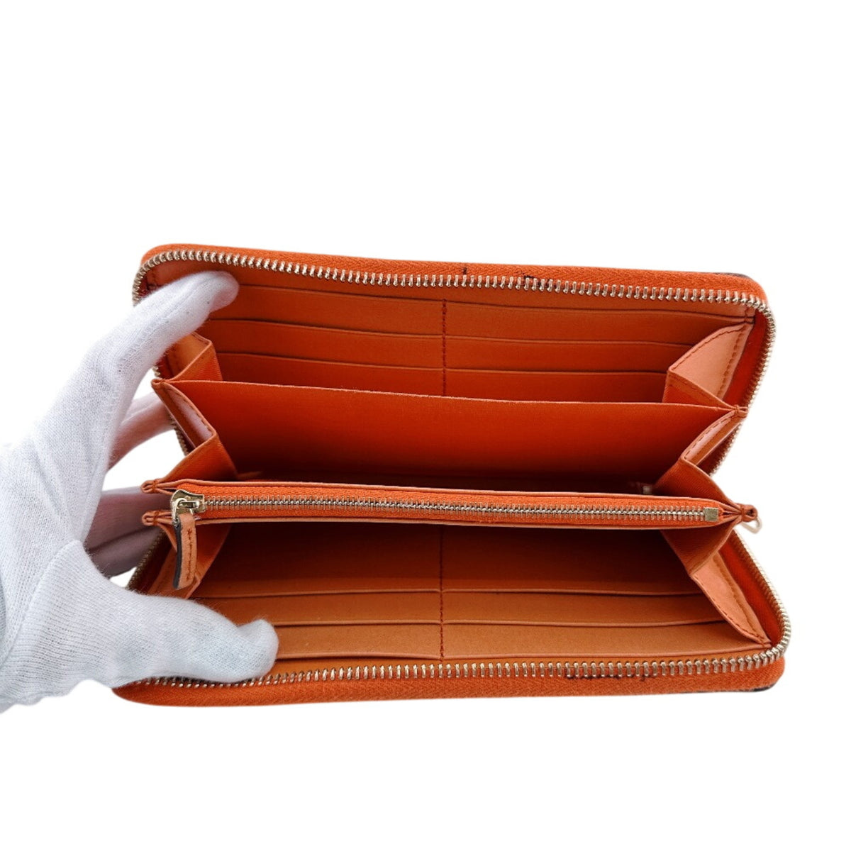 Gucci Orange Leather Long Wallet (Bi-Fold) (Pre-Owned)