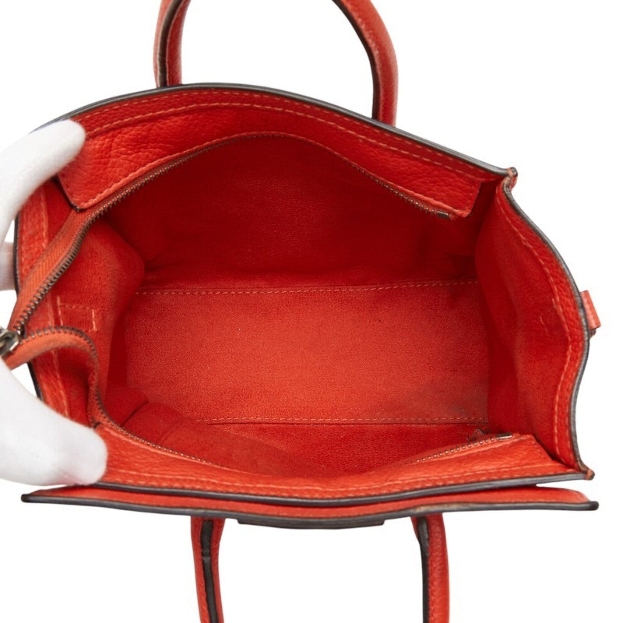 Celine Red Color Leather Handbag Shoulder Bag (Pre-Owned)