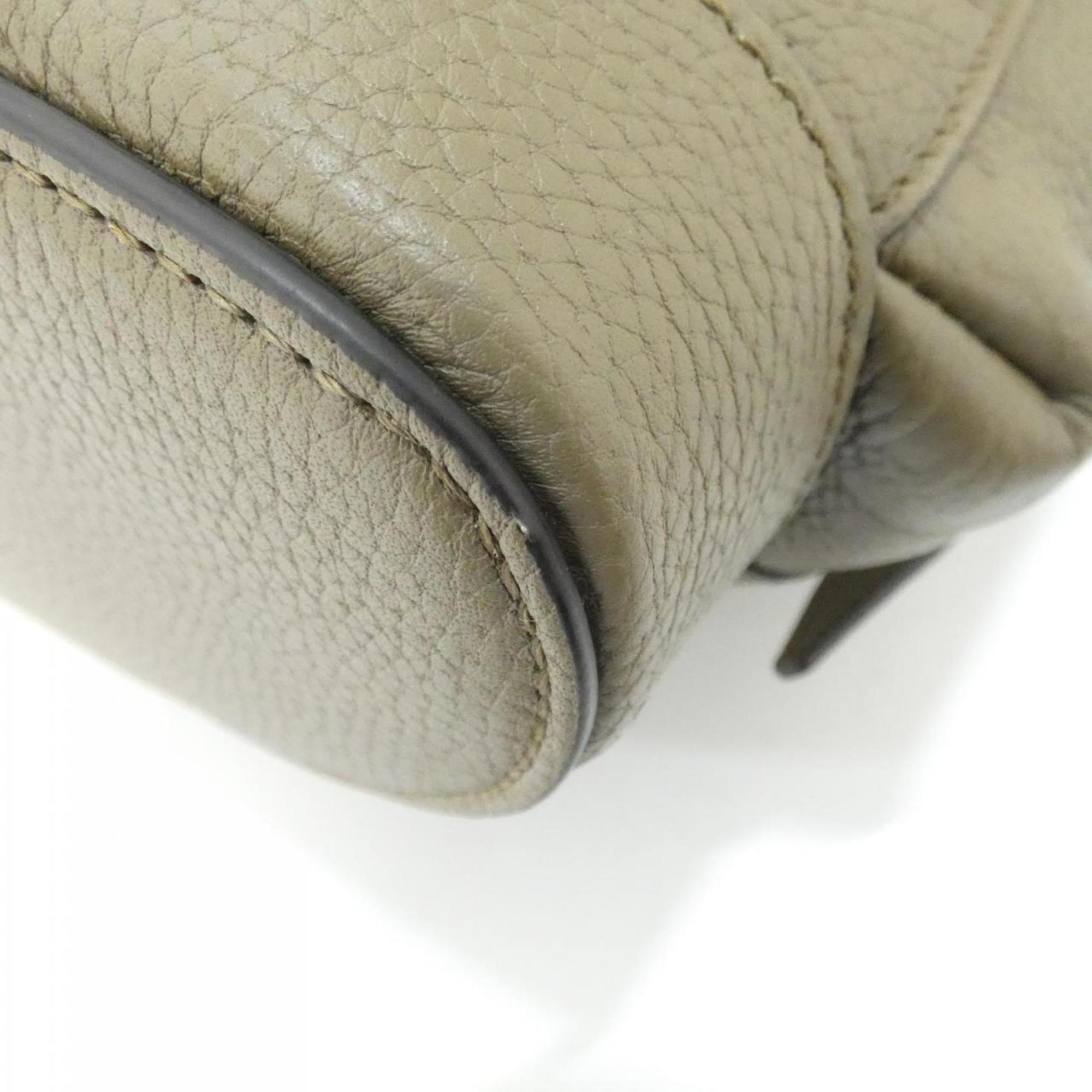 Gucci Beige Brown Brown Gg Leather Backpack (Pre-Owned)