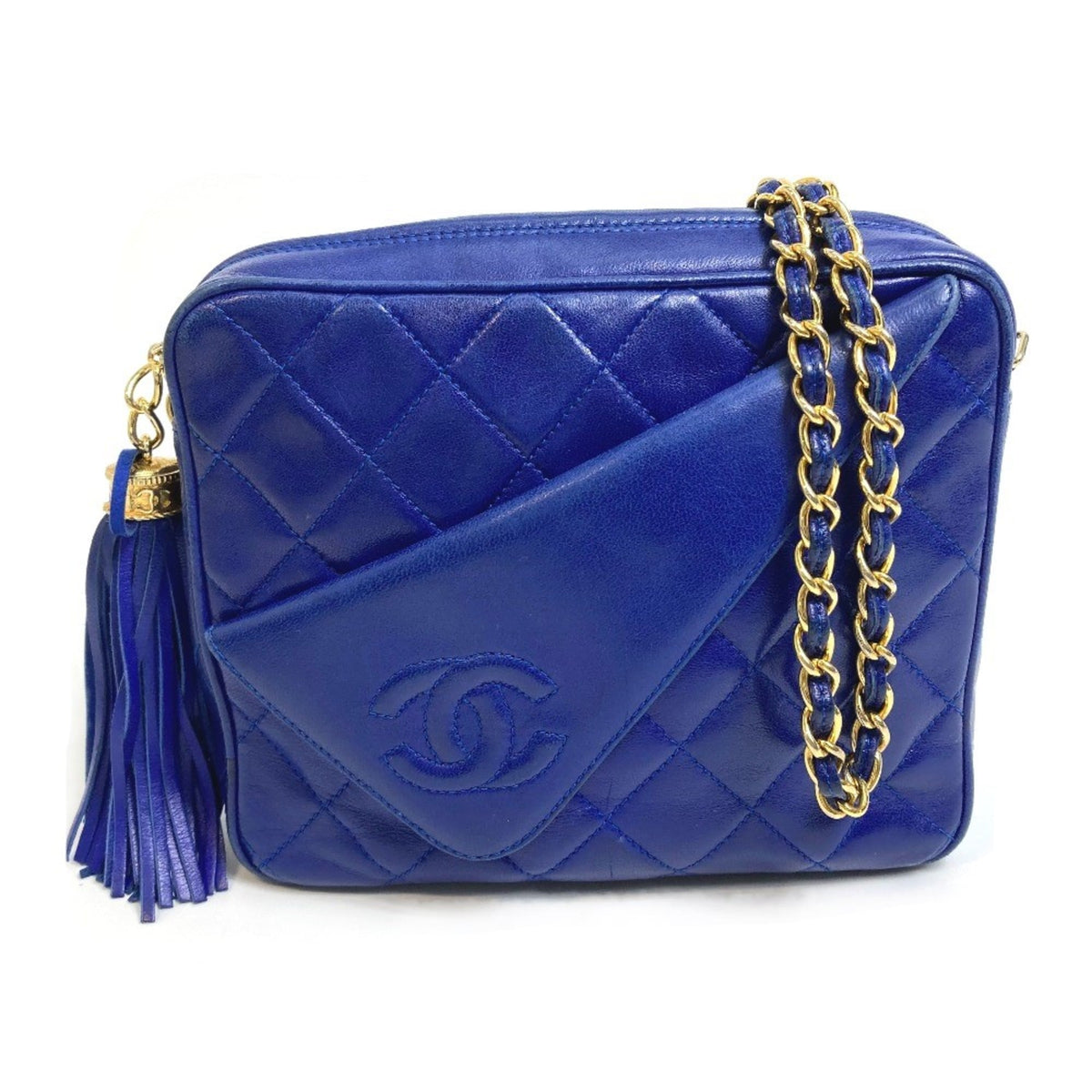 Chanel Blue Leather Shoulder Bag (Pre-Owned)