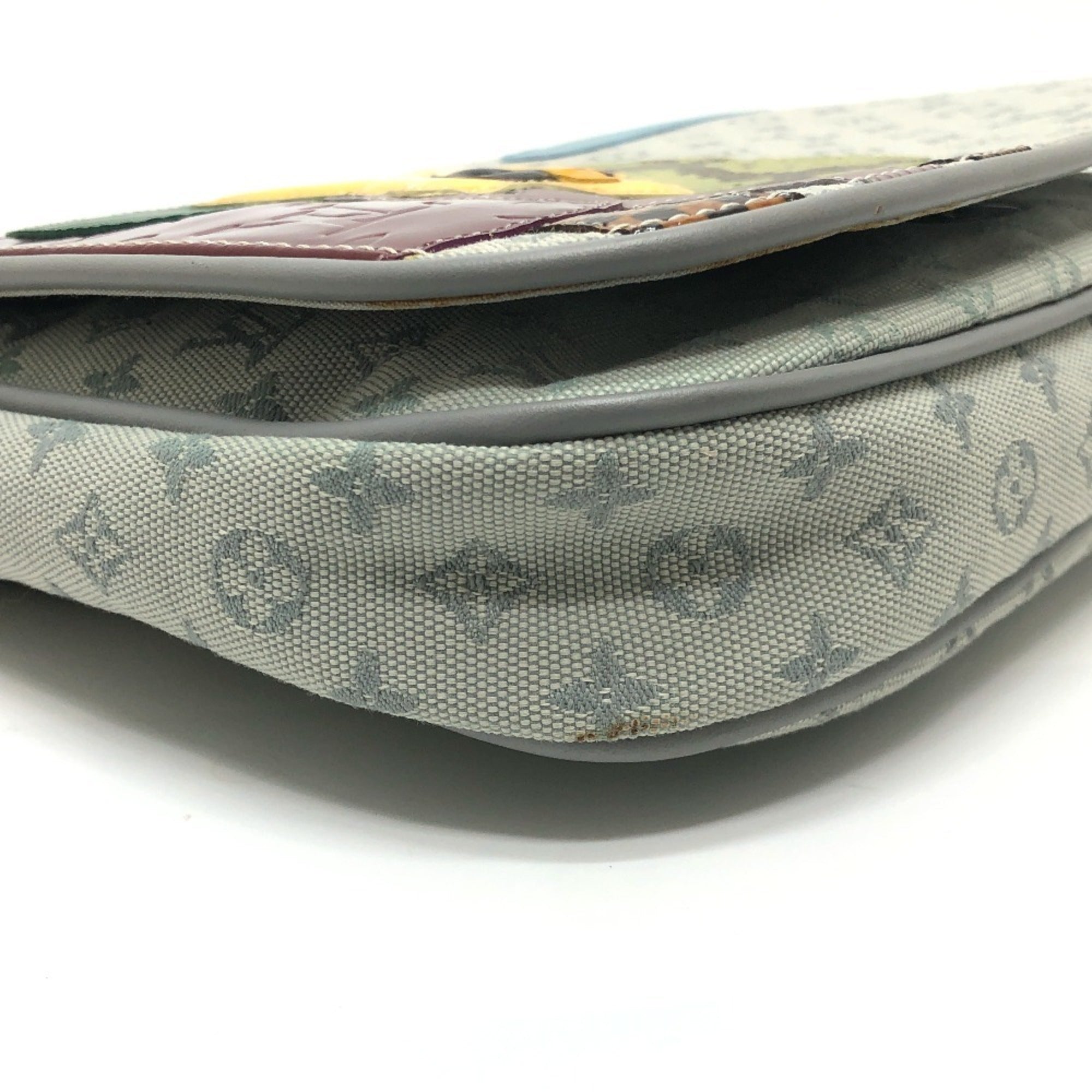 Louis Vuitton Blue Monogram Yellow Monogram Mini Pochette Shoulder Bag (Pre-Owned)