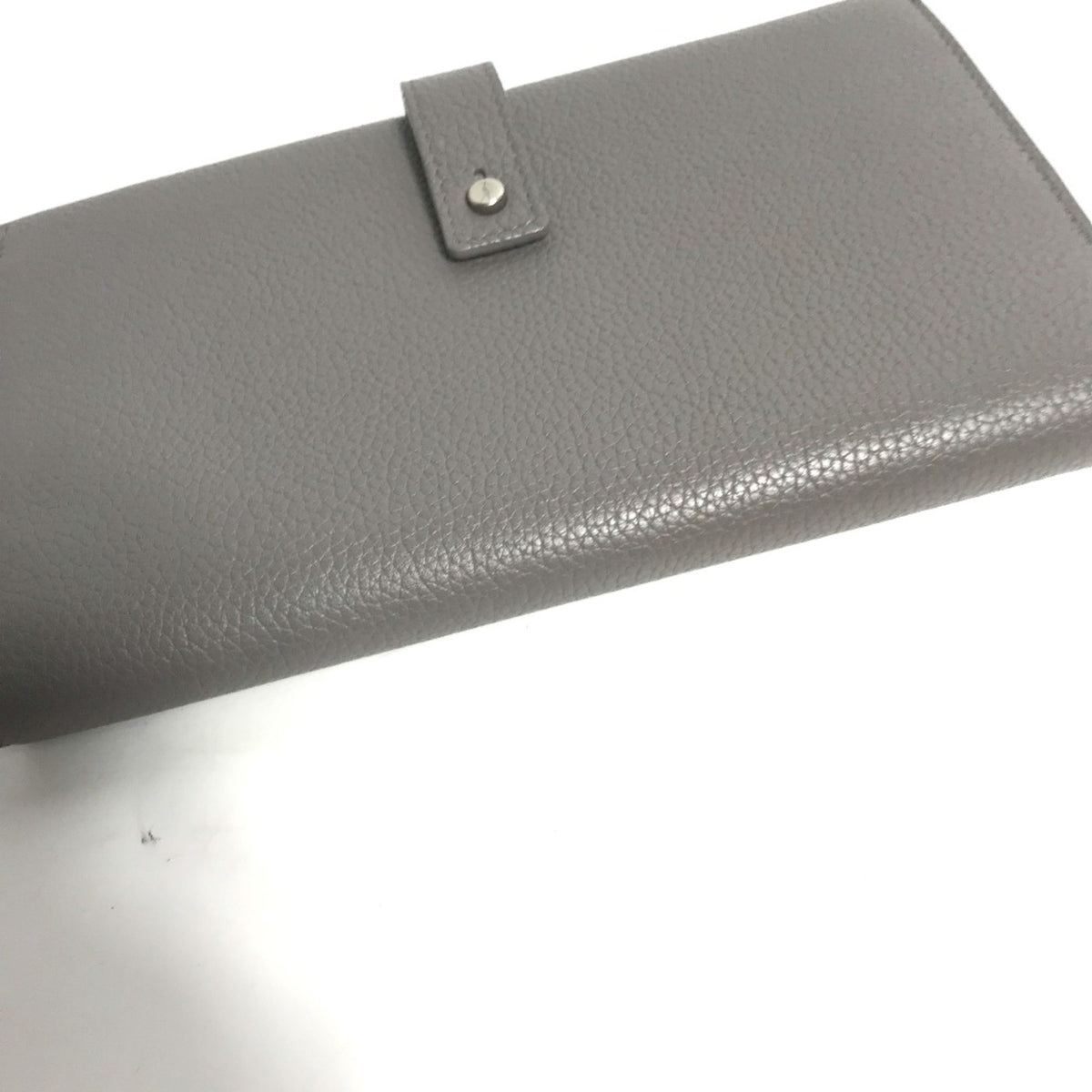 Yves Saint Laurent Gray Leather Long Wallet (Bi-Fold) (Pre-Owned)