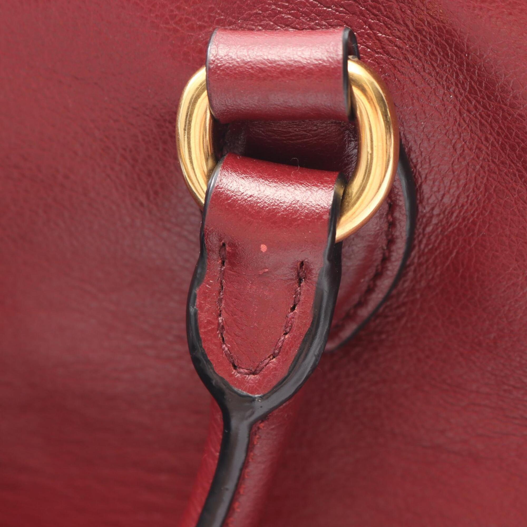 Prada Bordeaux Leather Handbag (Pre-Owned)
