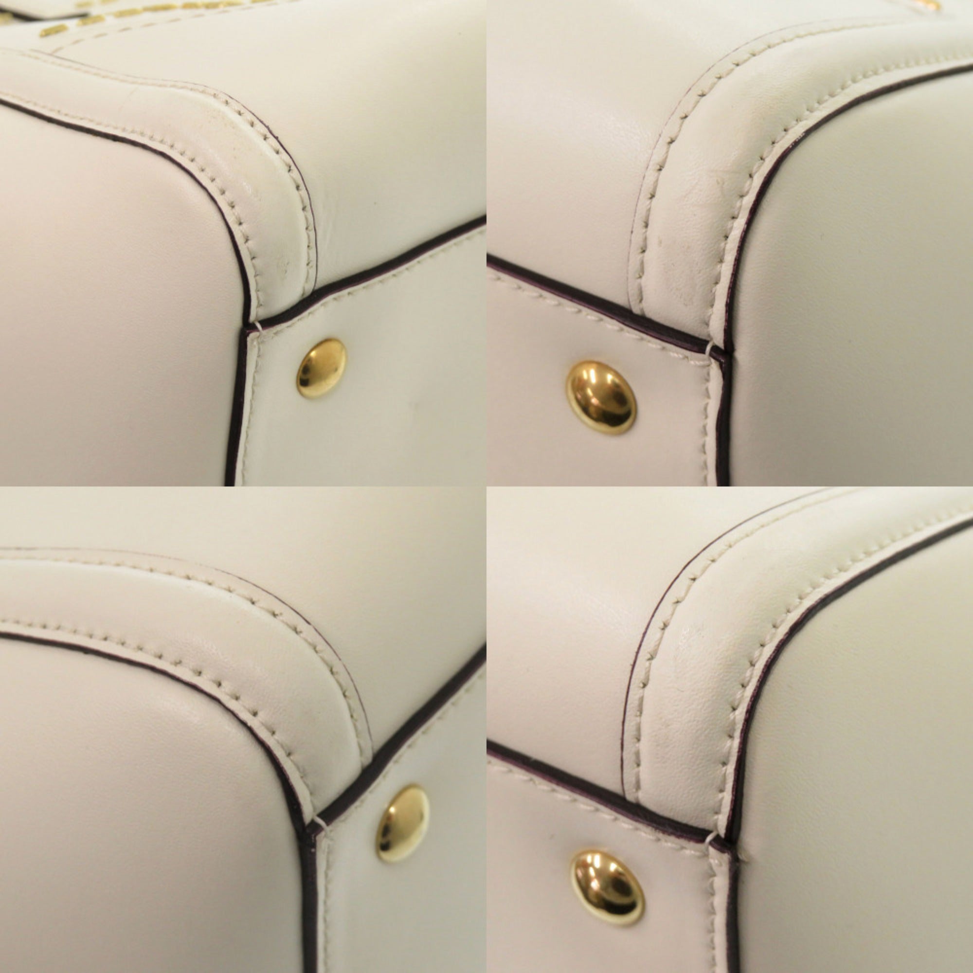 Salvatore Ferragamo White Leather Shoulder Bag Tote Bag (Pre-Owned)