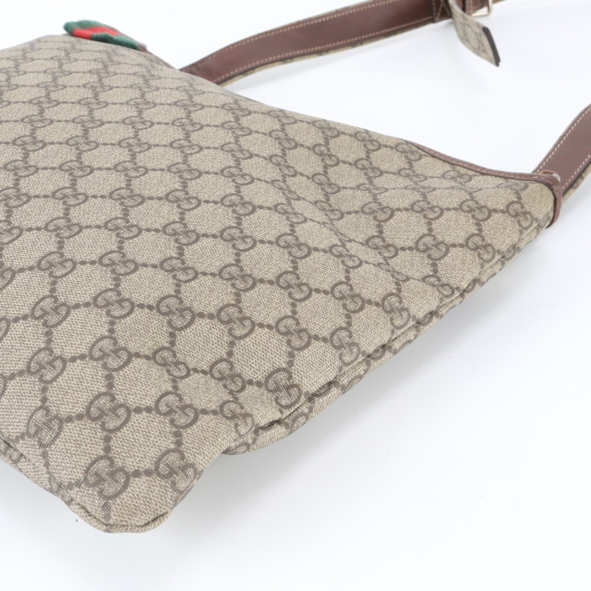 Gucci Brown Coated Canvas Leather Shoulder Bag Tote Bag (Pre-Owned)