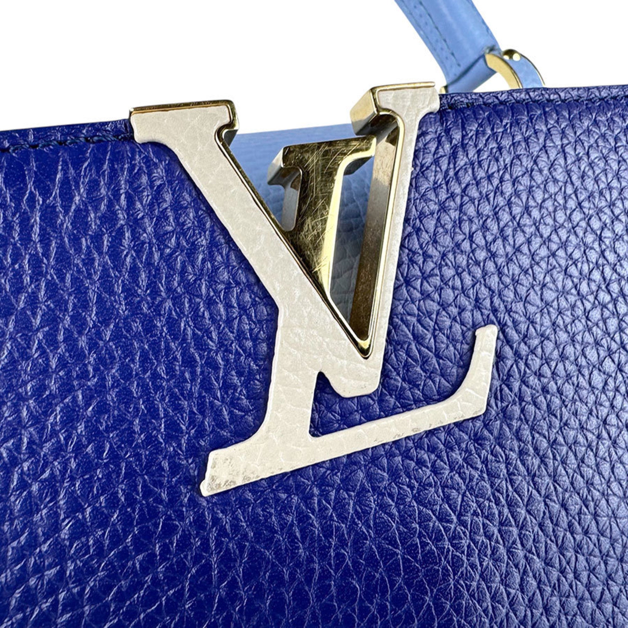 Louis Vuitton Blue Leather Handbag Shoulder Bag (Pre-Owned)