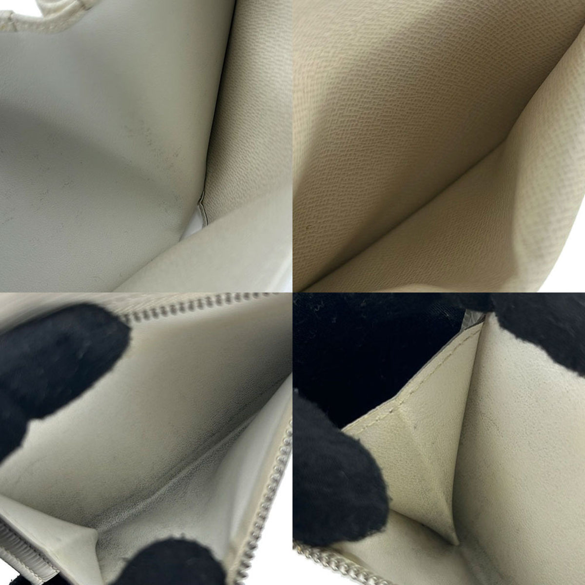 Louis Vuitton Lv Off White Leather Wallet (Tri-Fold) (Pre-Owned)