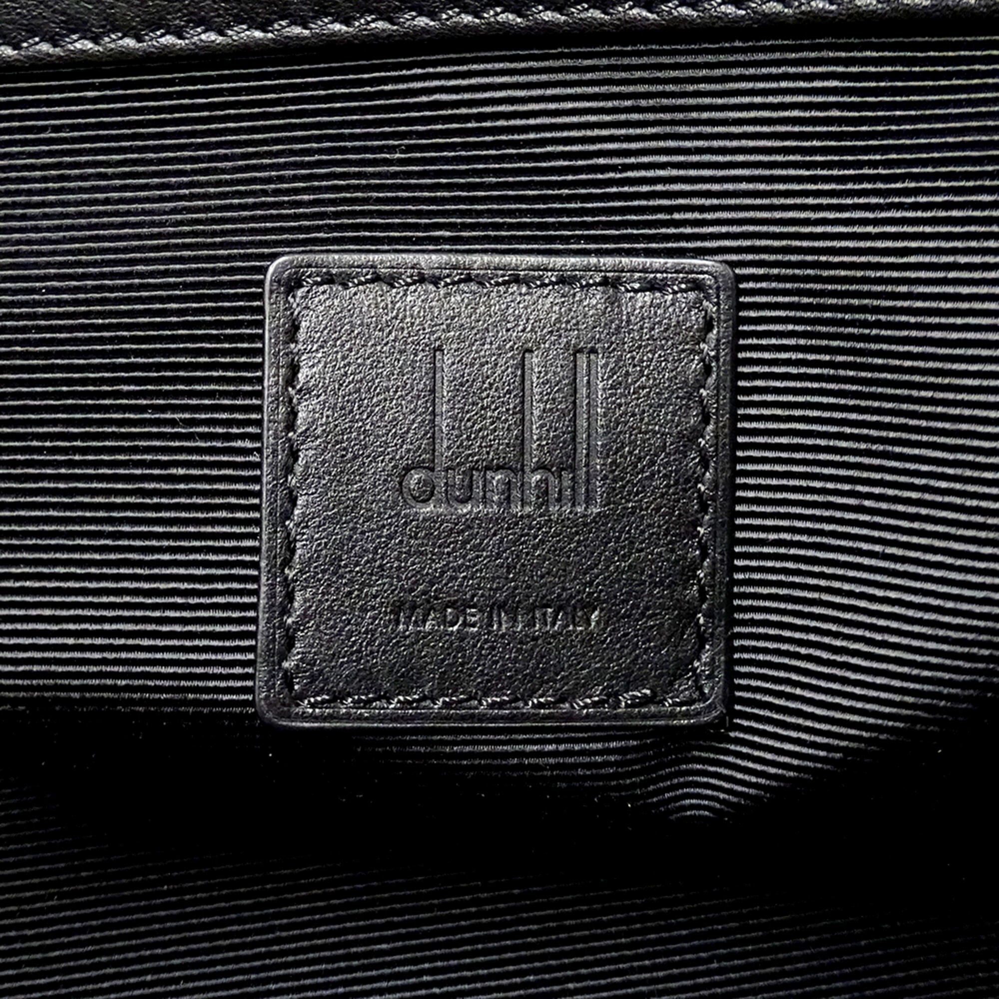 Dunhill Black Leather Handbag Shoulder Bag (Pre-Owned)