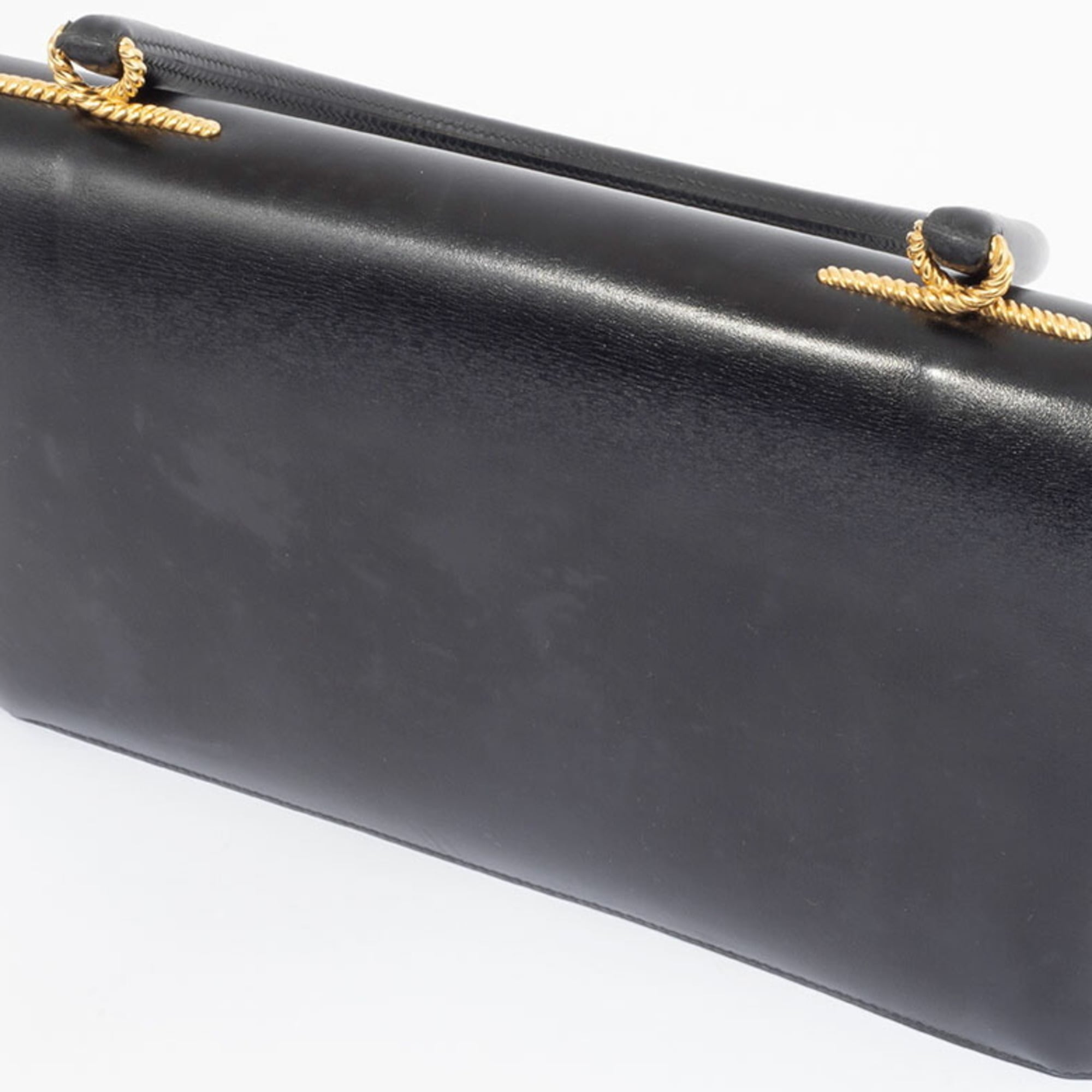 Hermes Black Box Calf Leather Handbag (Pre-Owned)